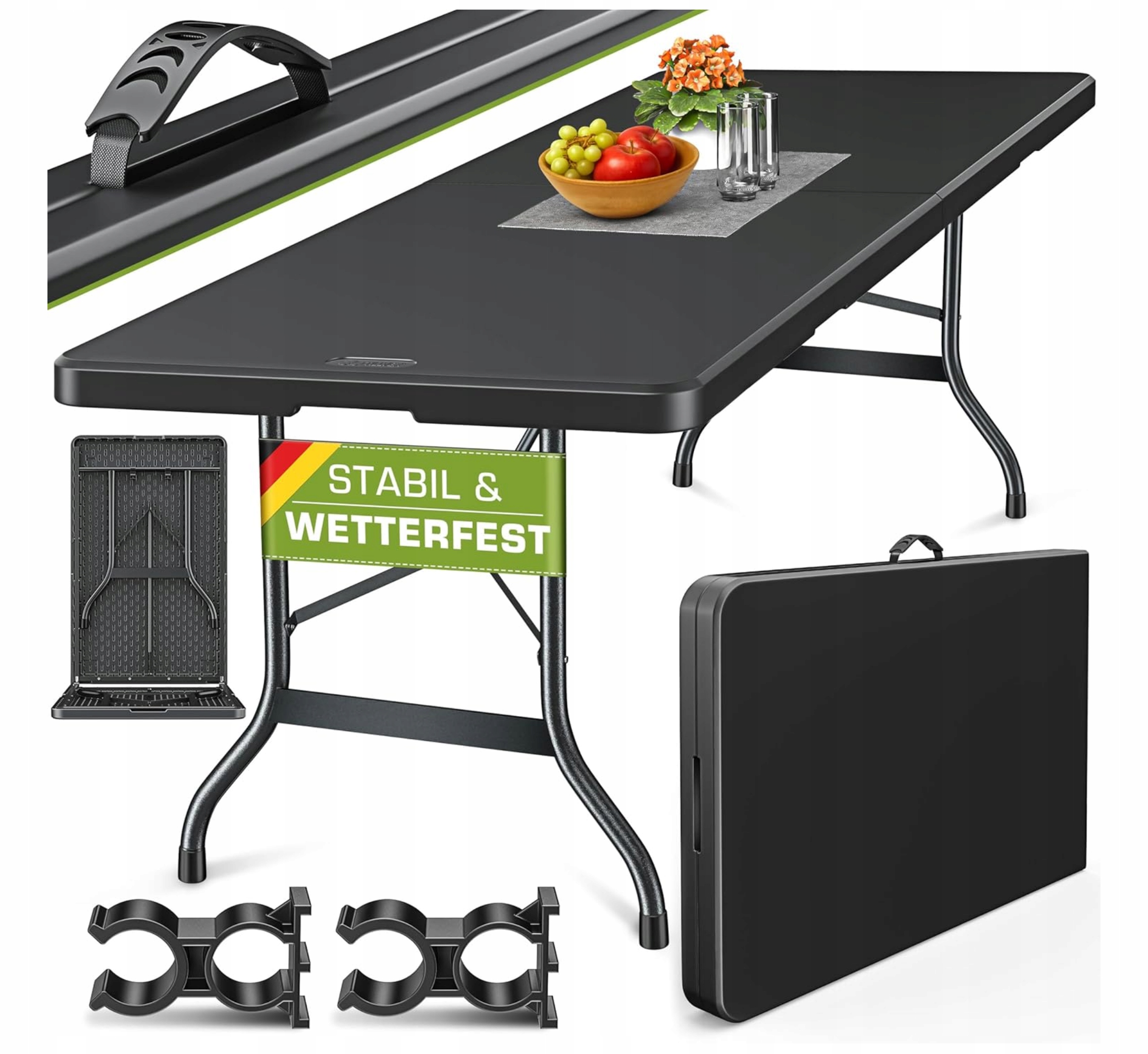 Tillvex Stół Stolik Ogrodowy Składany 180x75CM Taras Balkon