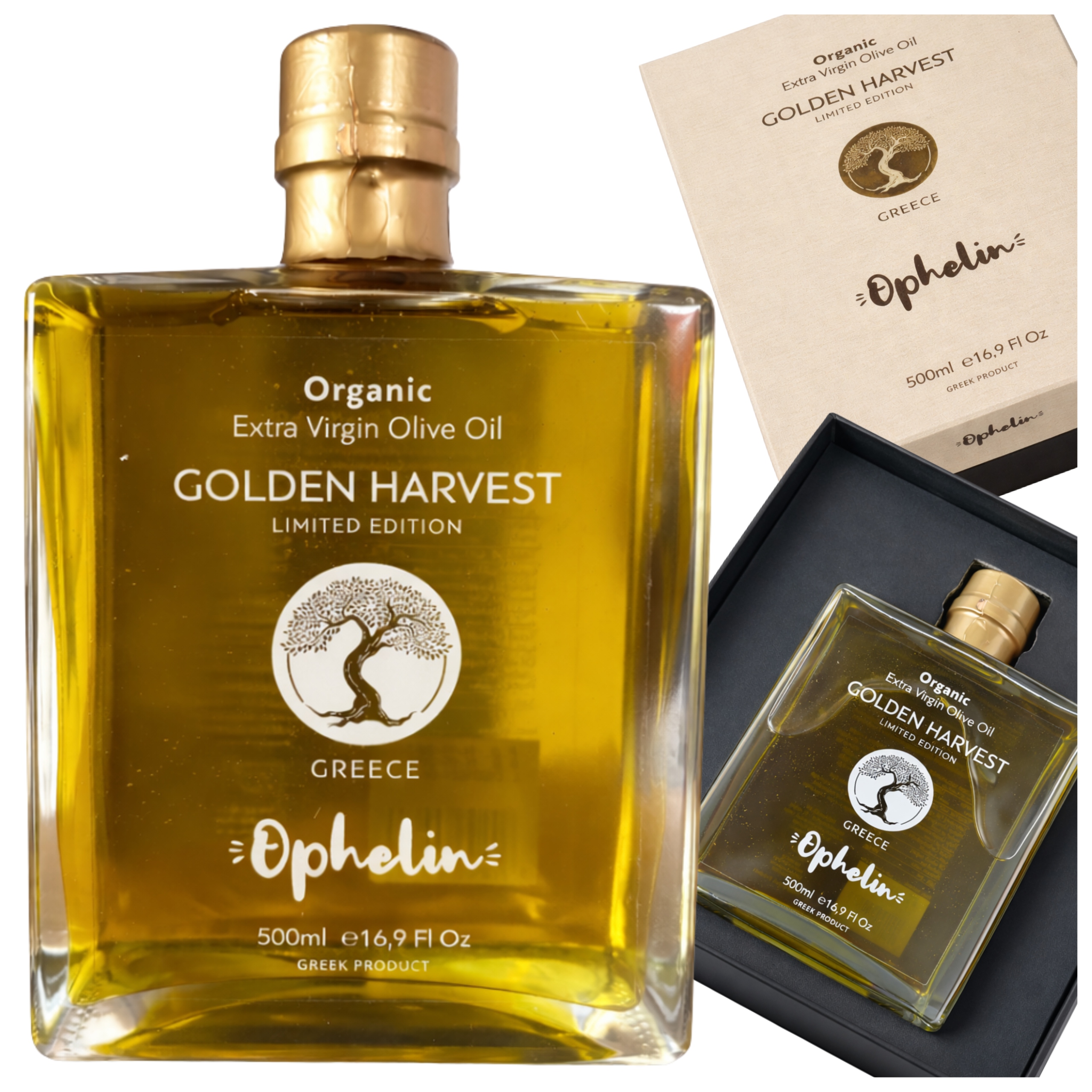 Levně Extra Panenský Řecký Olivový Olej 500 ML Organická Limitovaná Edice Ophellia