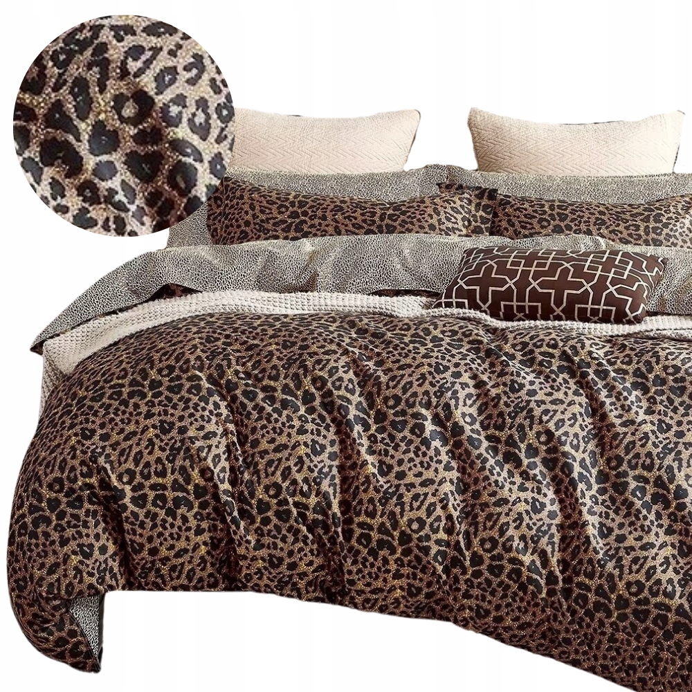 Pościel 200x220 bawełniana 100% naturalna komplet poszewki wzór panterka