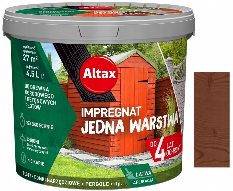 

Altax Impregnat Drewna Ogrodowego Kasztan 4.5L