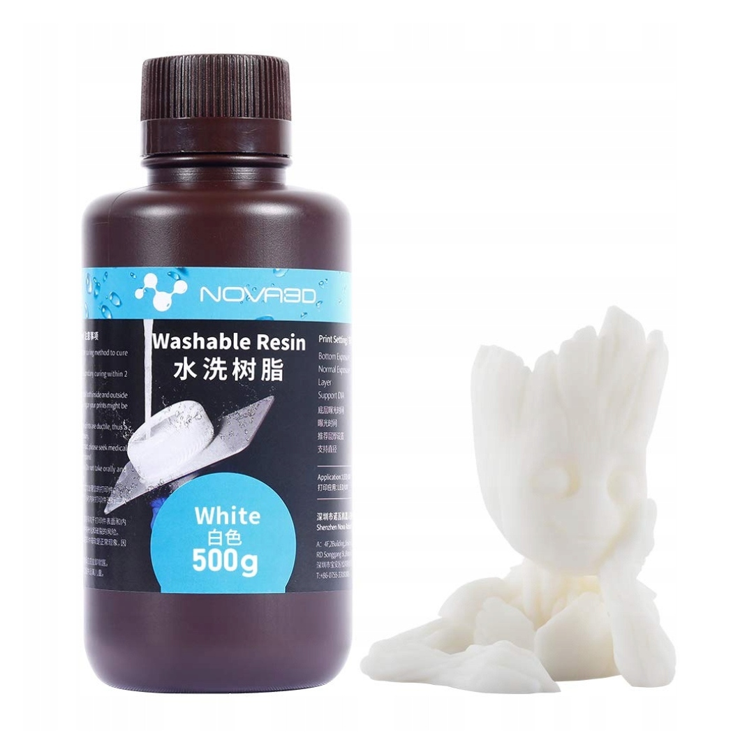 Uv pryskyřice NOVA3D Water Washable White Bílá 1 kg 1 l Outlet