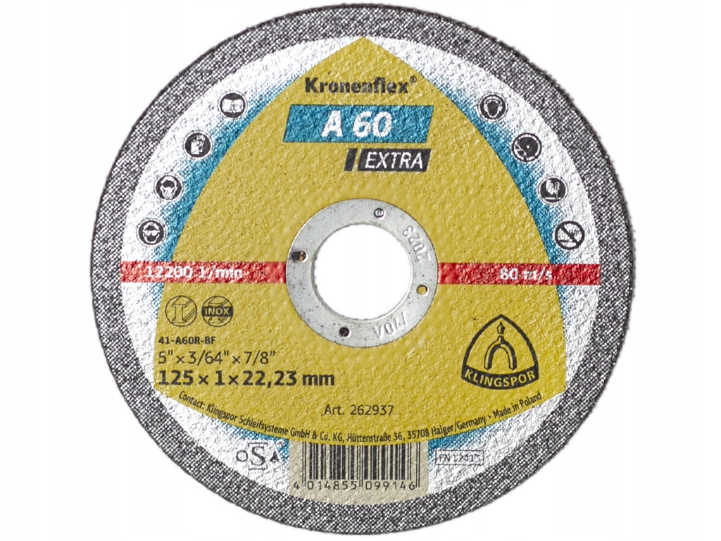 

Tarcza do cięcia metal stali 125x1 A60EX Klingspor