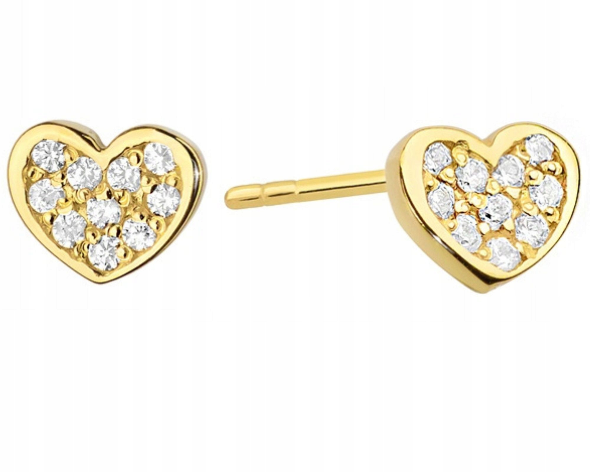 Zlaté náušnice s brilianty, vruty 585 Gravírování