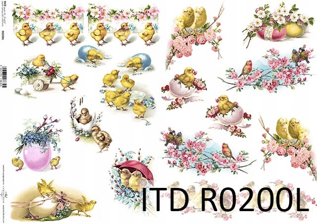 Duży Papier Ryżowy A3 II gat R0200L święta Wielkanoc