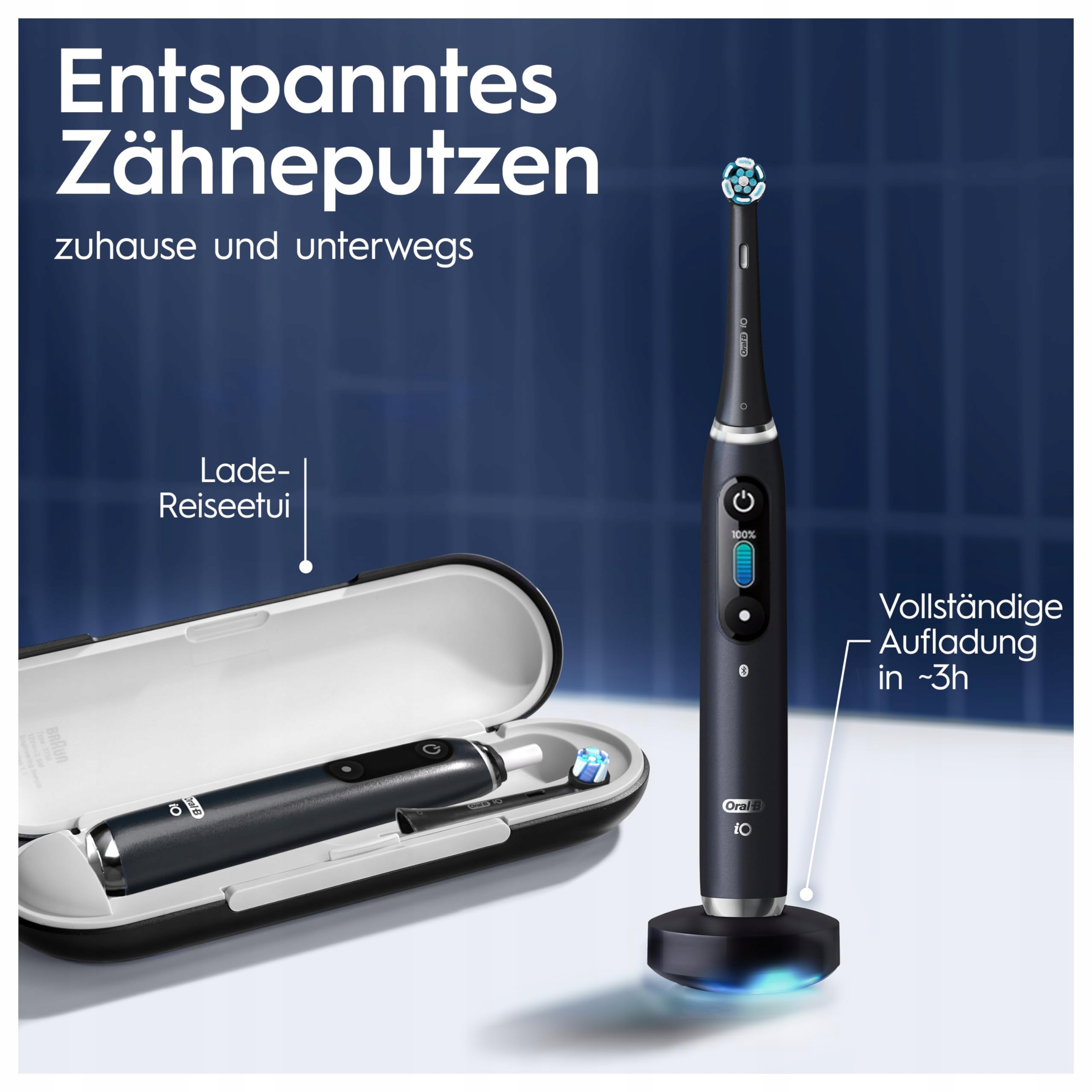 ORAL-B IO Series 9 Plus Szczoteczka Elektryczna 3 Końcówki Etui Czarny Onyx — miniatura 7