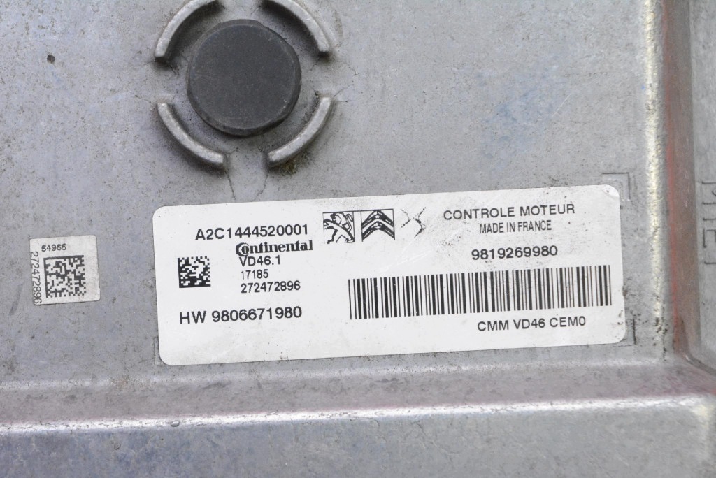 control unit computer of the engine 9819269980 CITROEN C3 III 1.2 PURETECH 110 KM