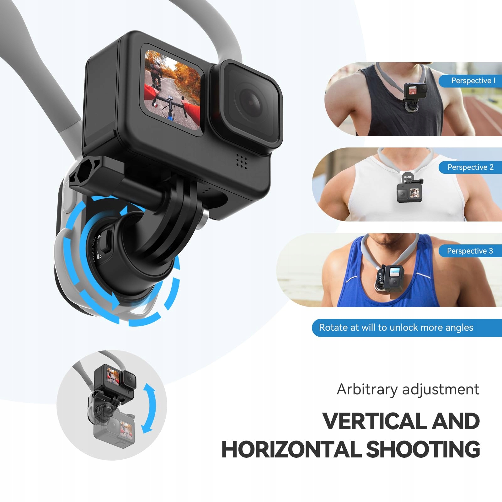 Magnetyczny Uchwyt Na Szyję I Klatkę Do GoPro DJI Insta360 Phone TELESIN — miniatura 3