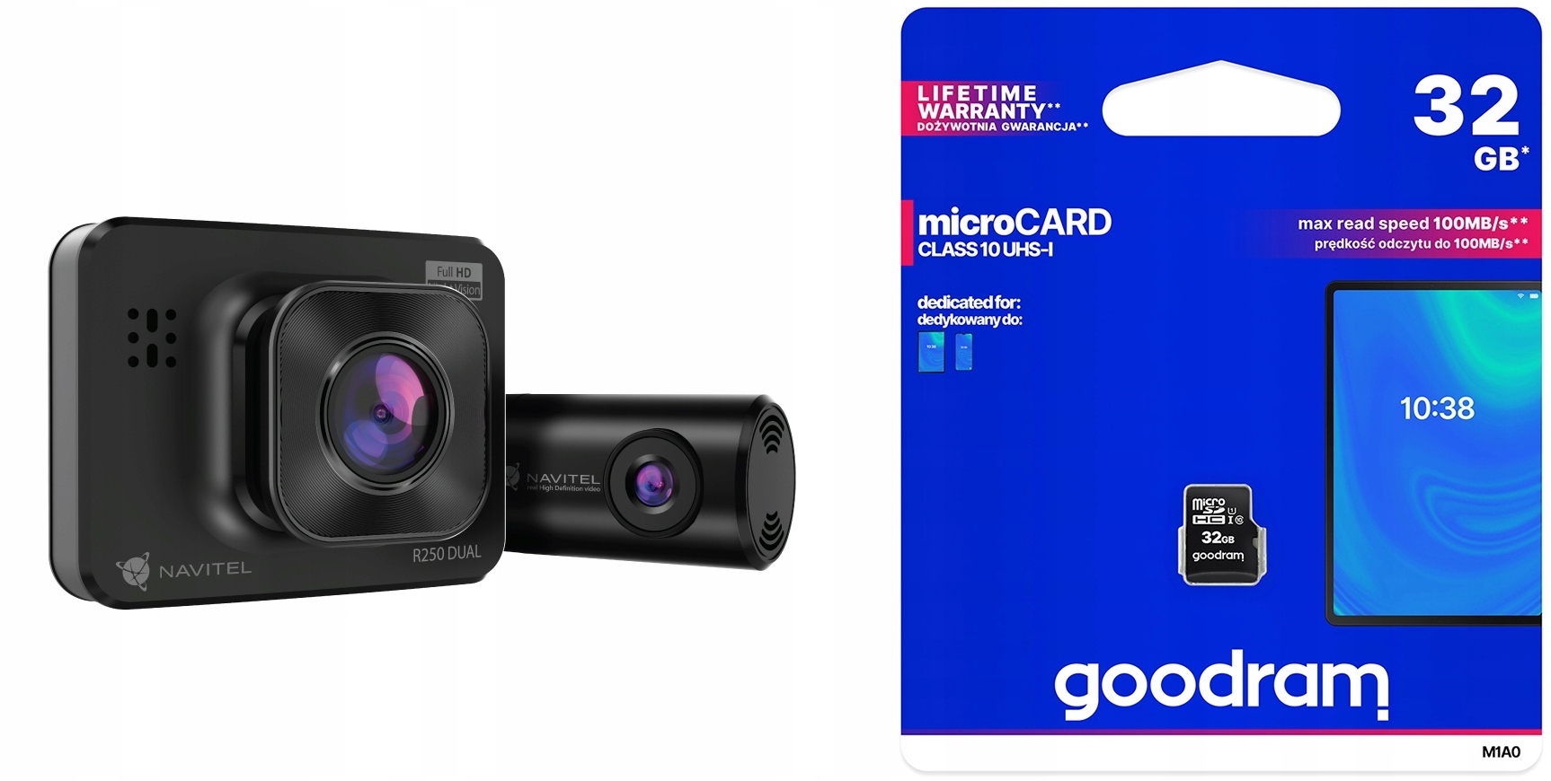 Navitel R250 Dual autokamera záznamník jazdy 32 Gb
