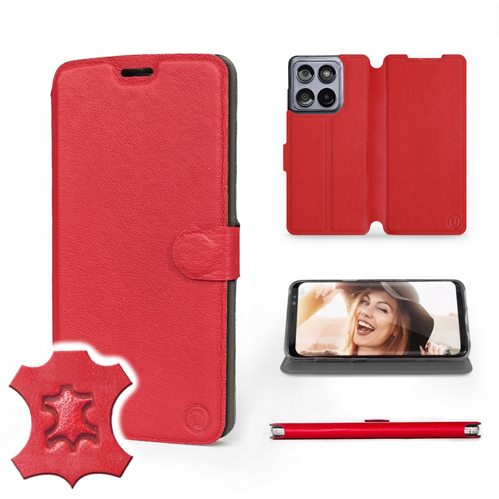 Etui Mobiwear do Motorola Edge 60 Fusion Red Lea
