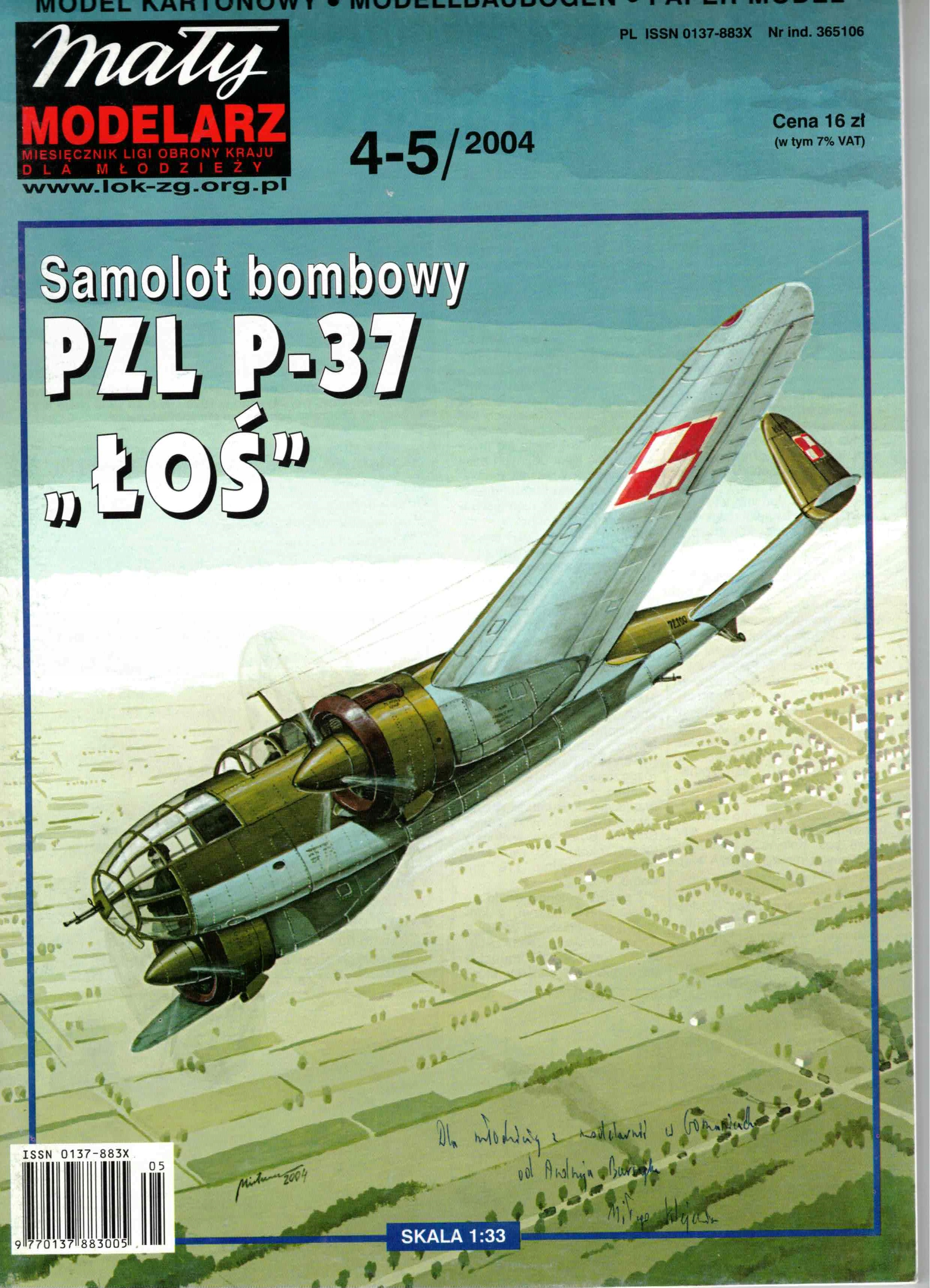 MM 4-5/2004 Bombardovací letadlo Pzl P-37 Los