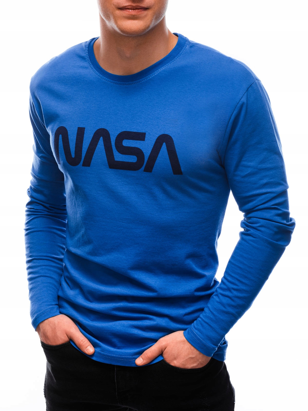 

Longsleeve męski z nadrukiem 143L niebieski L