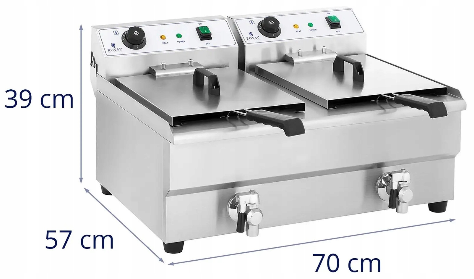 Frytownica elektryczna 2x16l 6400W Royal Catering RCEF-16DH-1 10010028