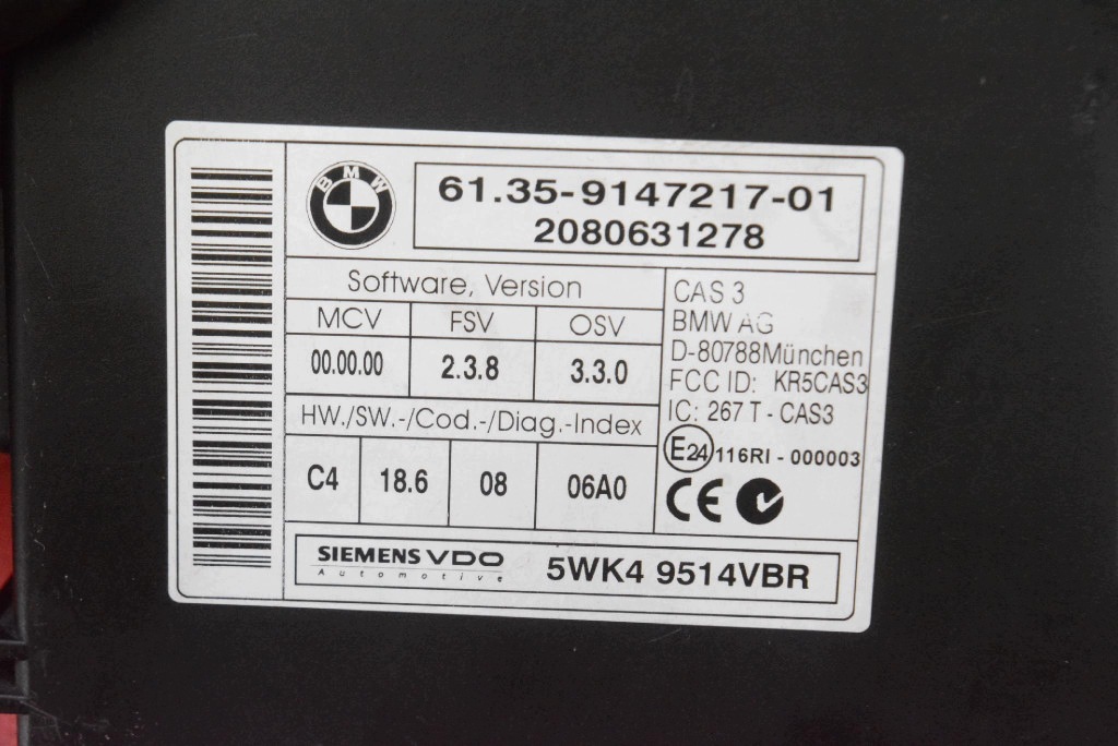 control unit module CAS3 9147217-01 BMW E60 E61 3.0 D 235 KM 07-10