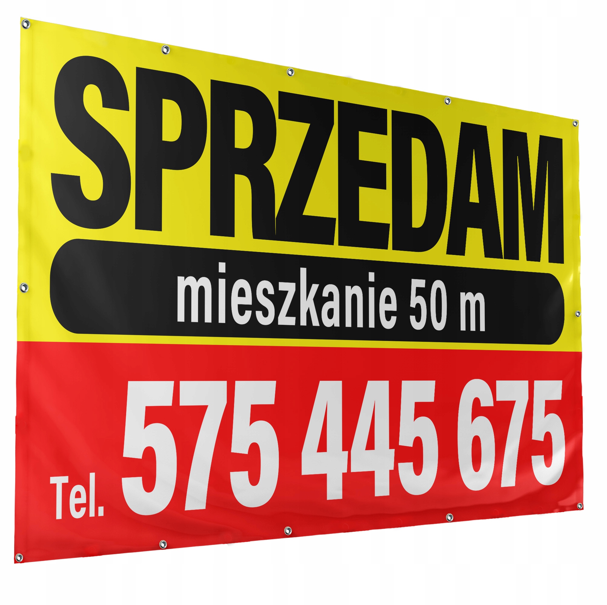 Baner Reklamowy + Opaski SPRZEDAM MIESZKANIE - 2x1m