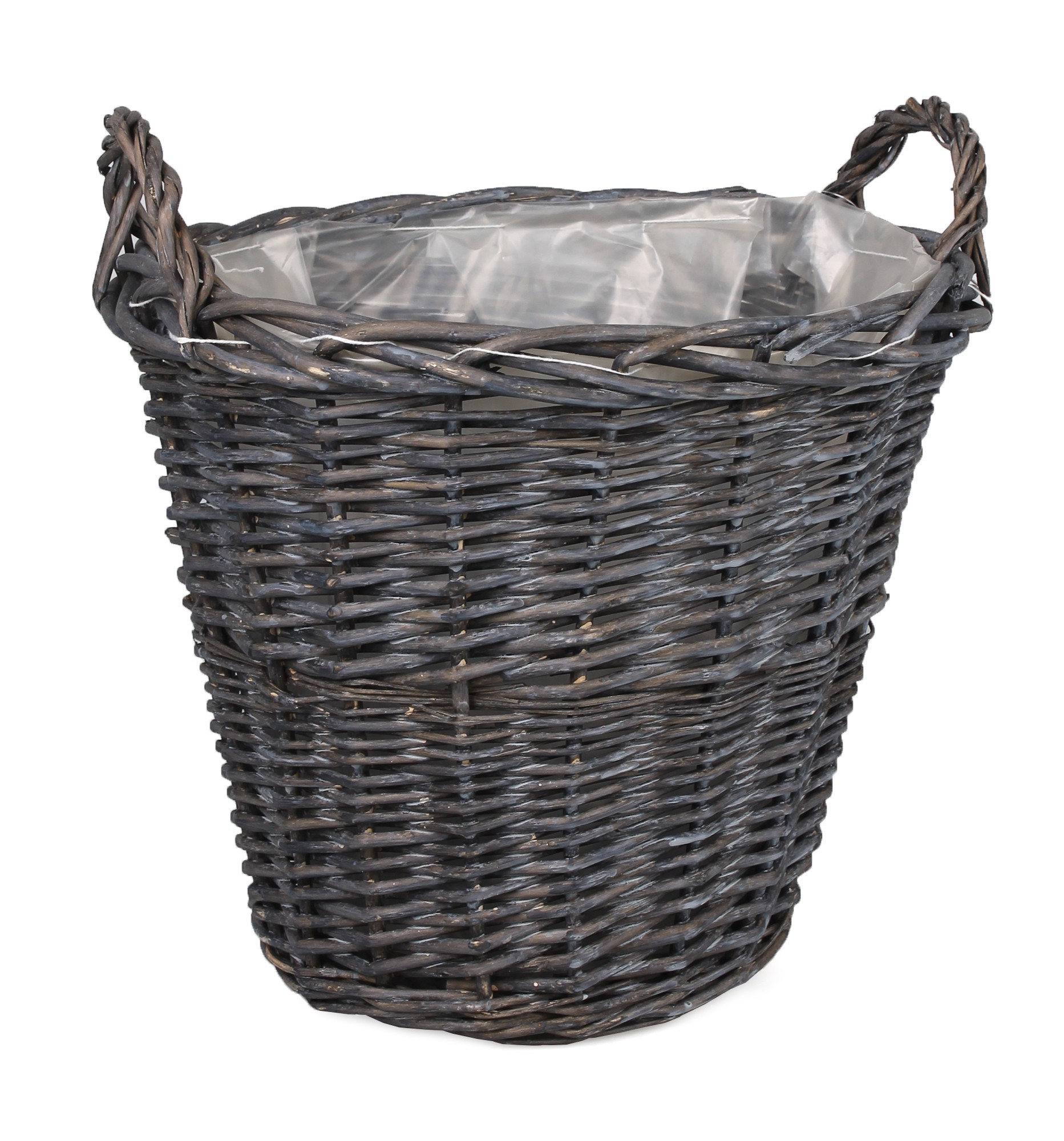 

Okrągły Kosz Wiklinowy Z Uchwytami 30x30x27/31 cm