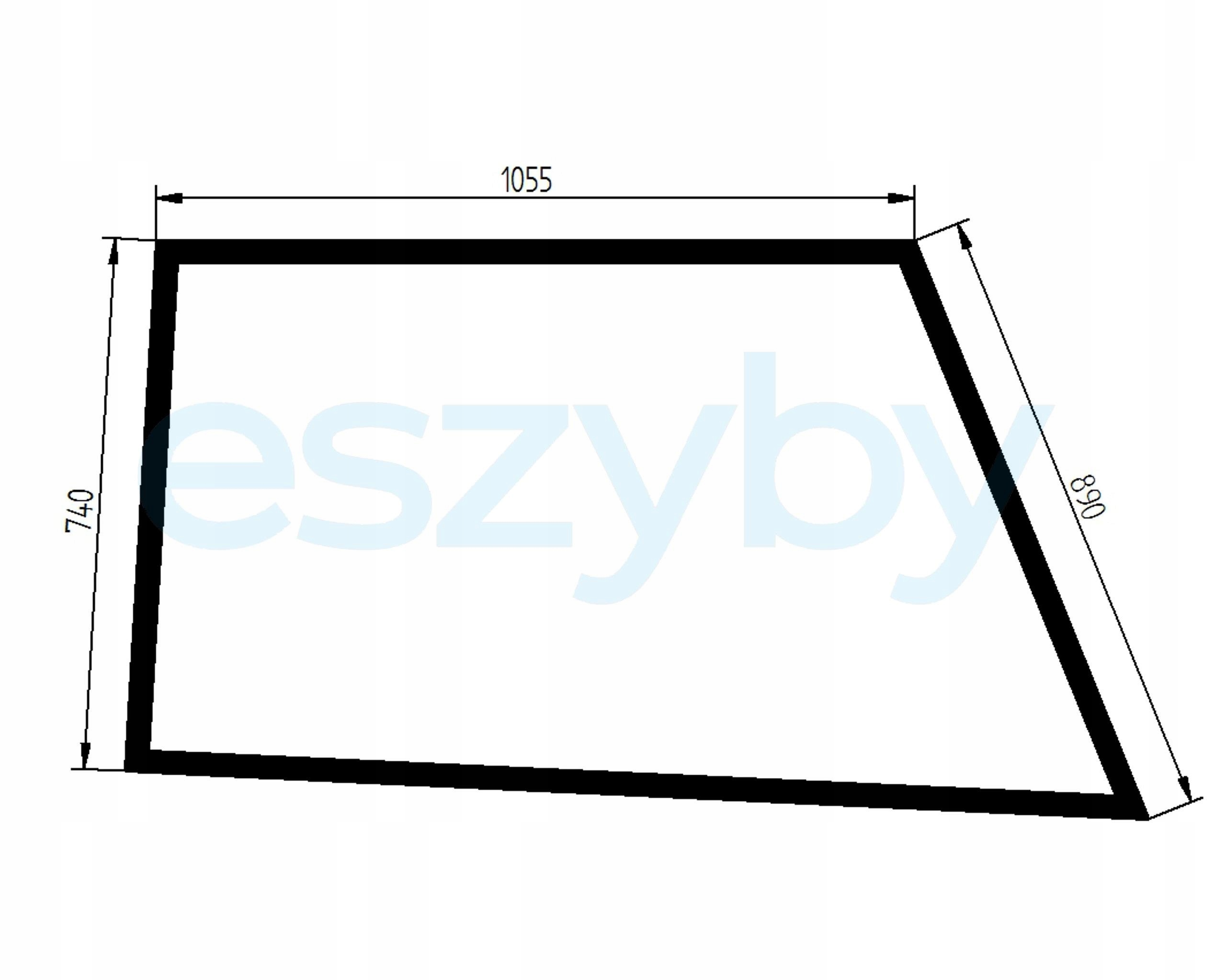 sklo nabíječka John Deere 4400, 4500 boční pravá