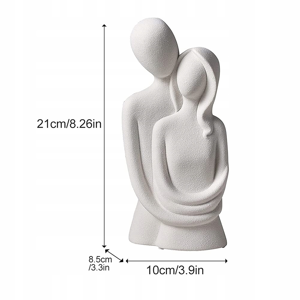 Figurka Pár Abstraktní Keramika Dasntered Bílá 21 Cm Dekorace Domu