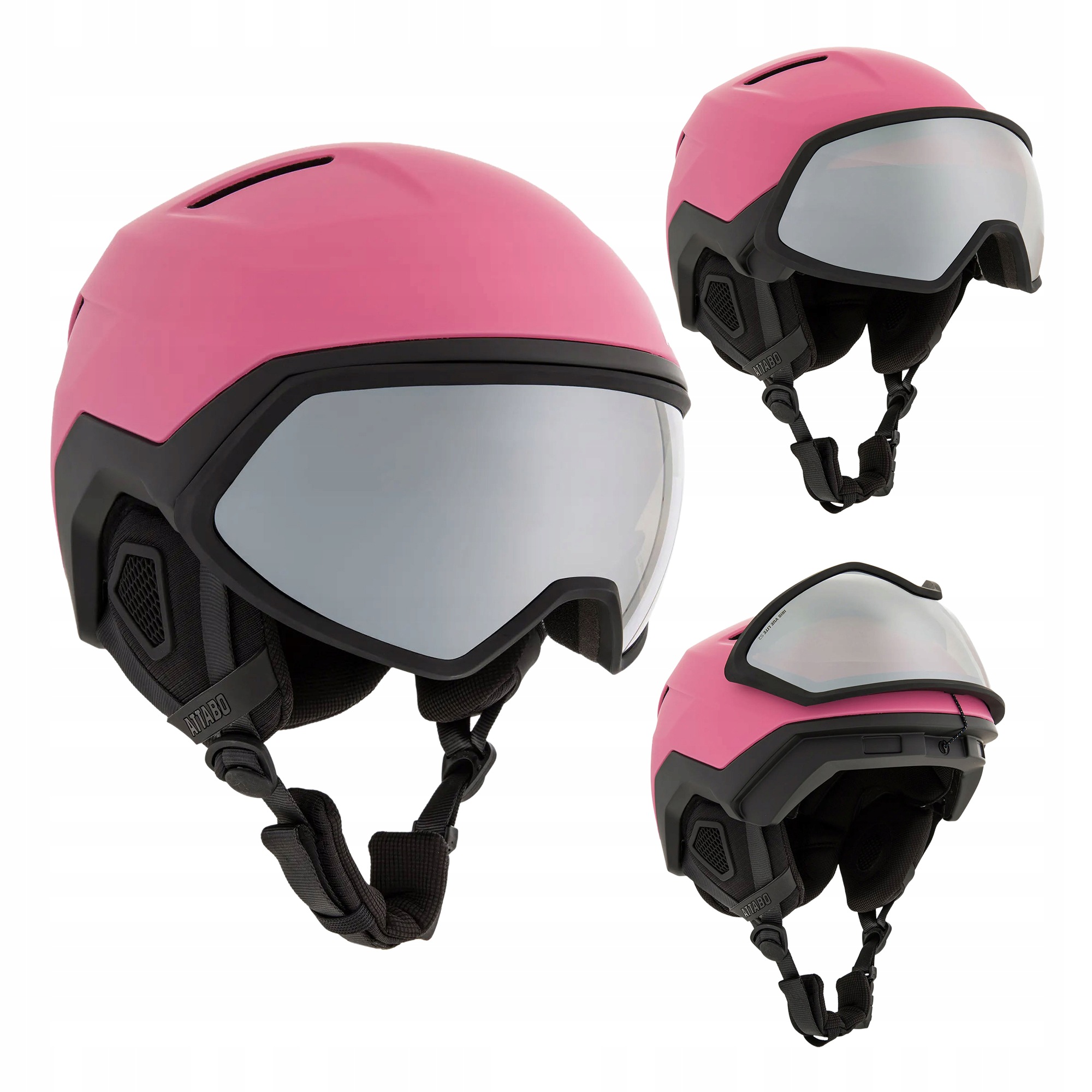 Kask narciarski dziecięcy Attabo Avens 3.0 Jr Visor Ert różowy Pc Double
