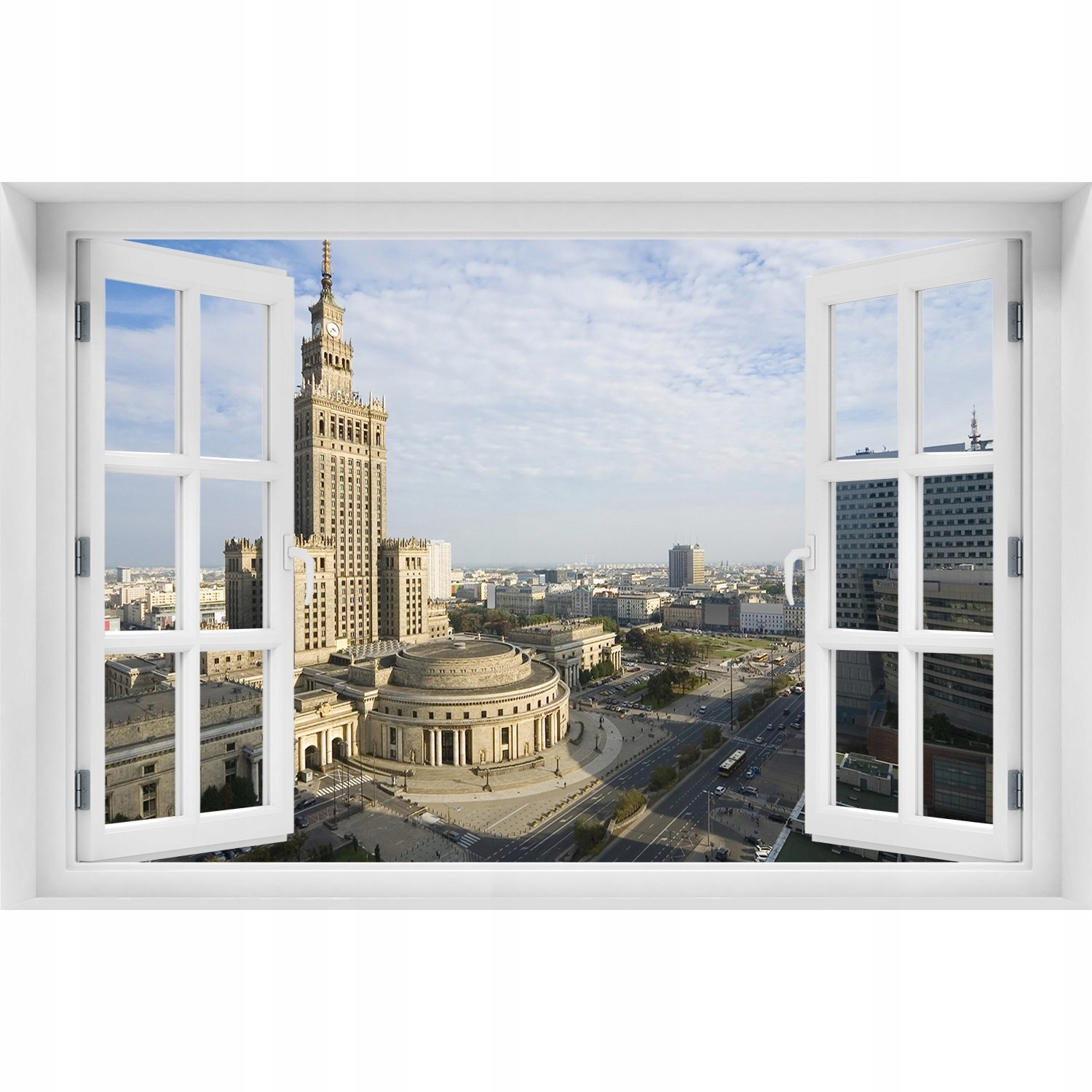 

Naklejka na ścianę 3D Okno Pałac Kultury 120x80