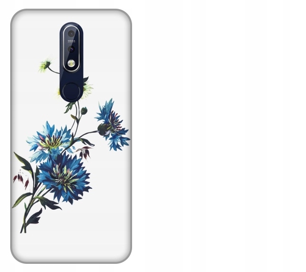 

Etui pokrowiec Nokia 5.1 5_1 Plus Kwiat niebieski