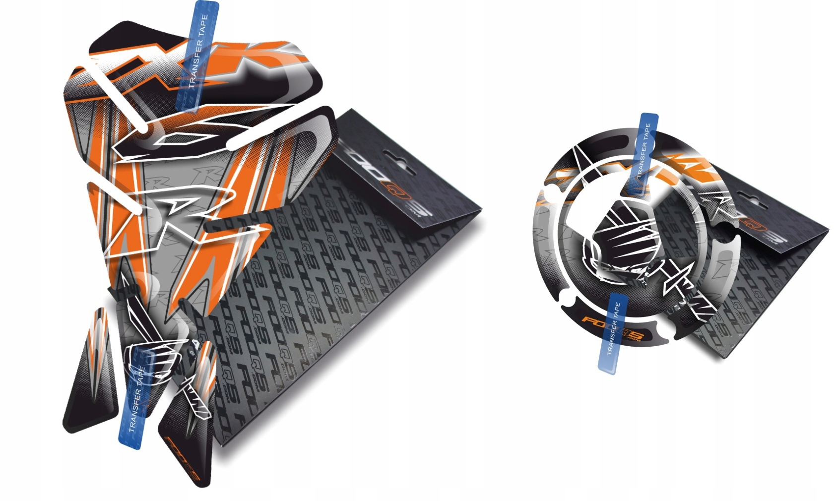 Tank-pad Cap-pad V1 od firmy Fooqs pro Kawasaki ZX-6-R Stříbrný Oranžový