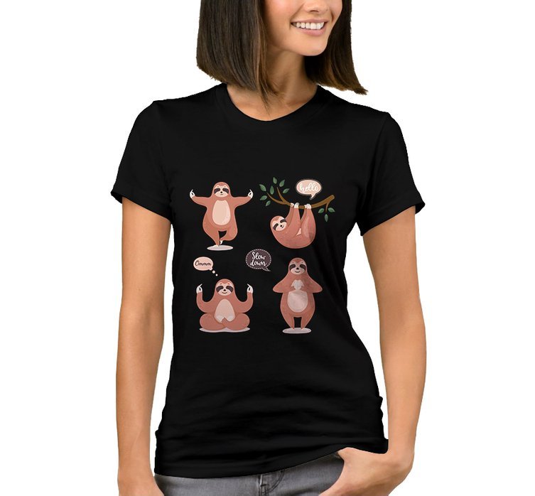 

Koszulka Damska z Nadrukiem Yoga Joga Leniwiec M