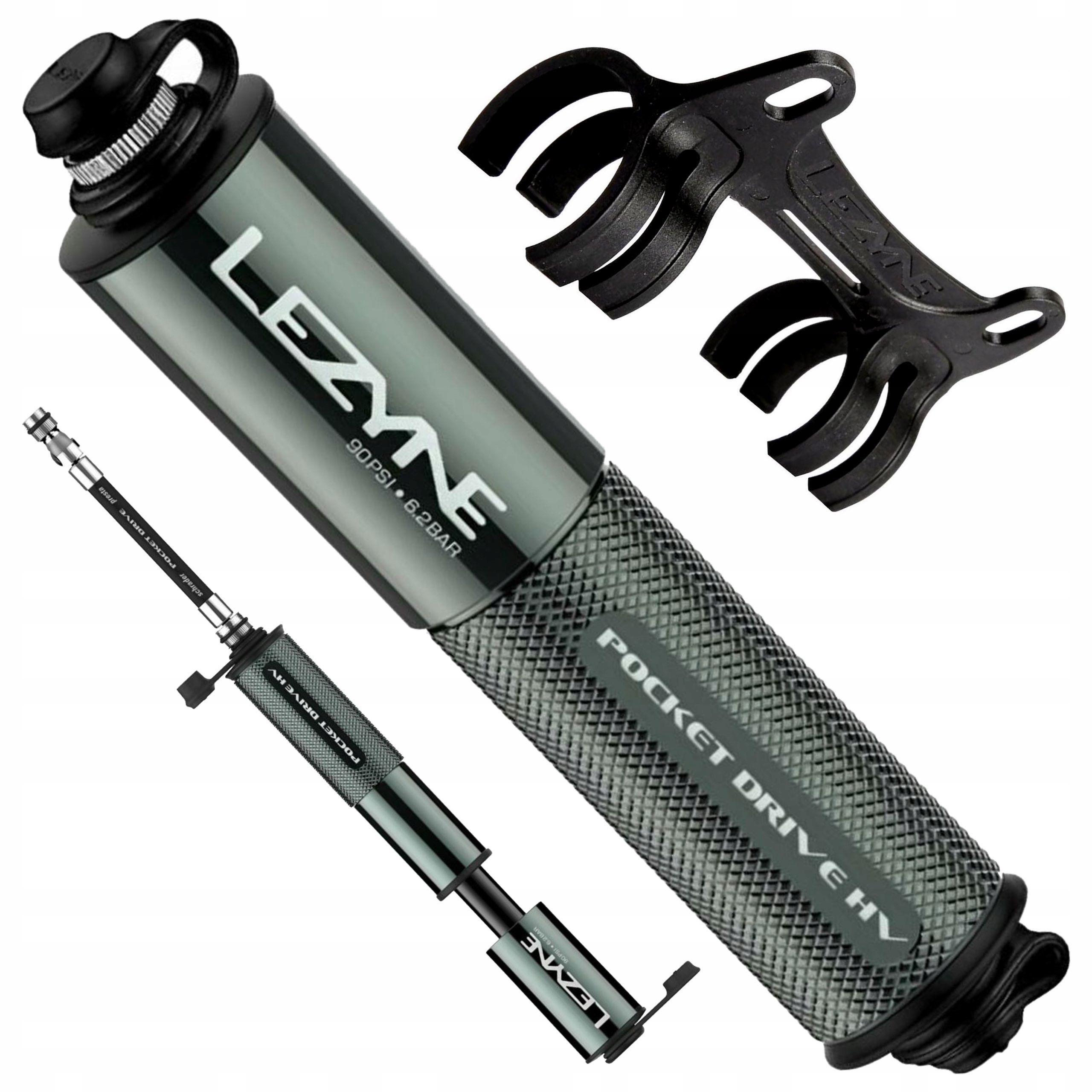 Pompka Rowerowa Mała z Wężykiem Mtb Gravel Lezyne Pocket Hv 14cm do 6bar
