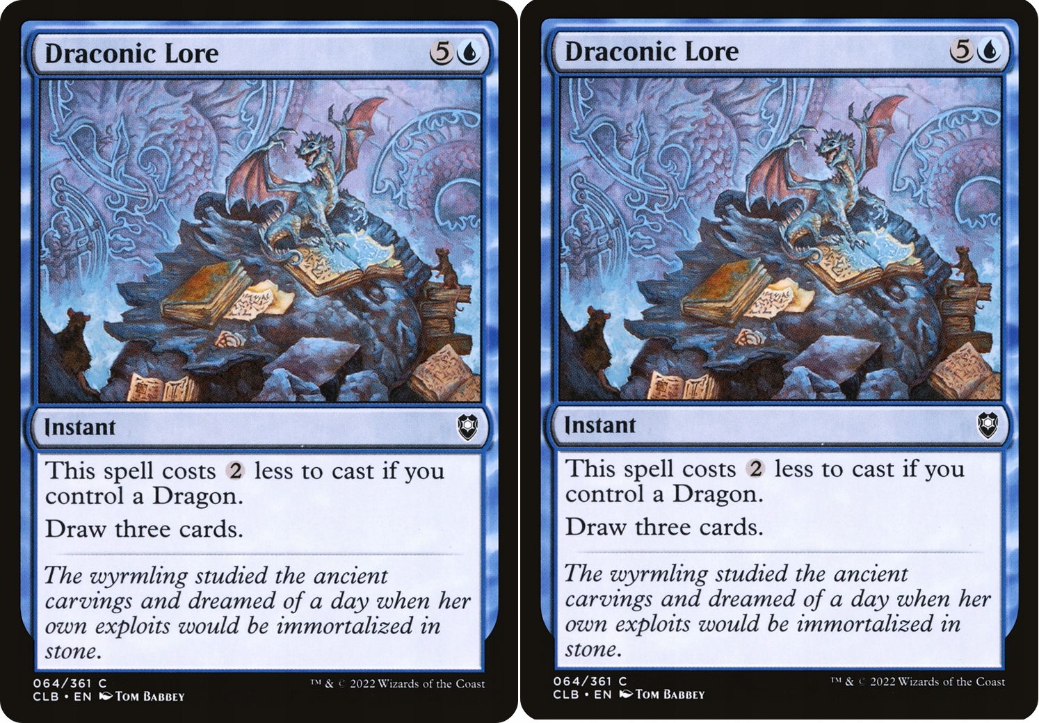 Mtg Draconic Lore (clb) stan Nm