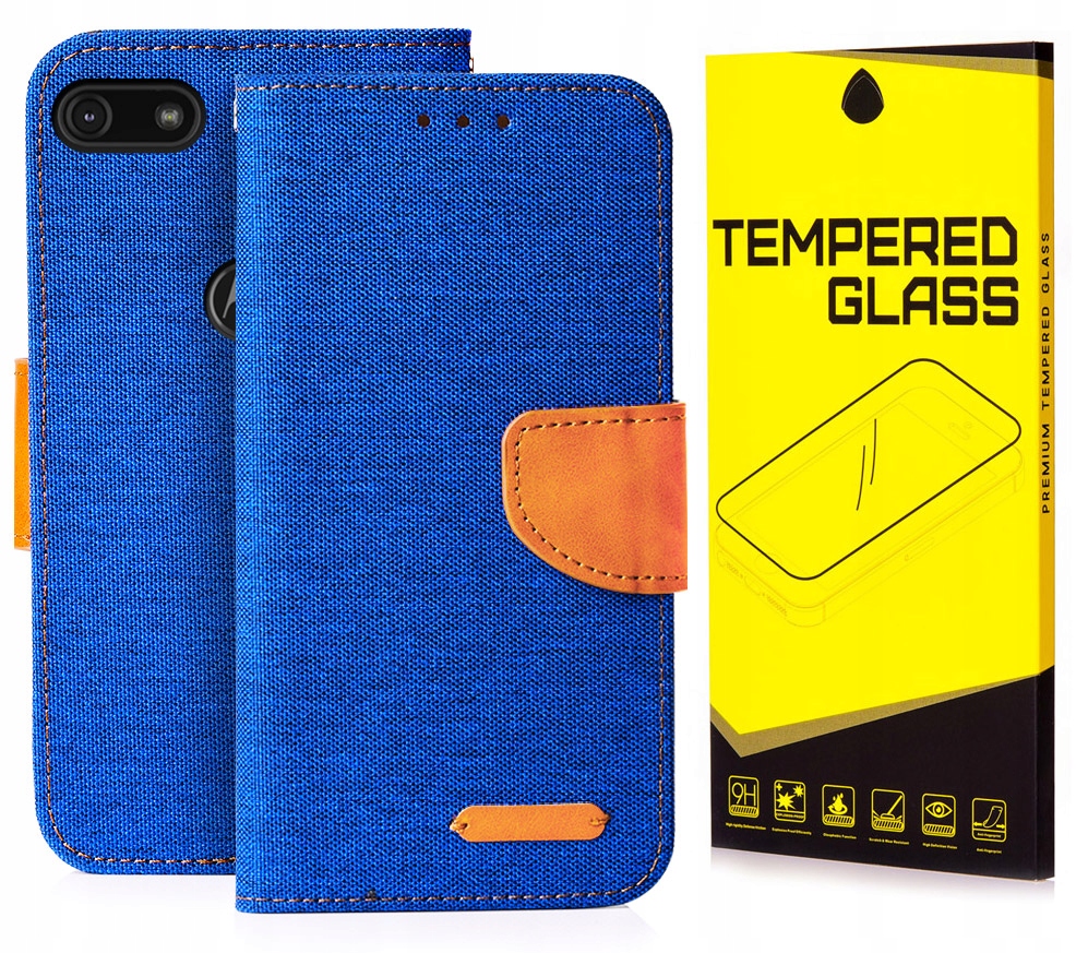 

Etui Portfel Canvas Do Motorola Moto E6 Play Szkło