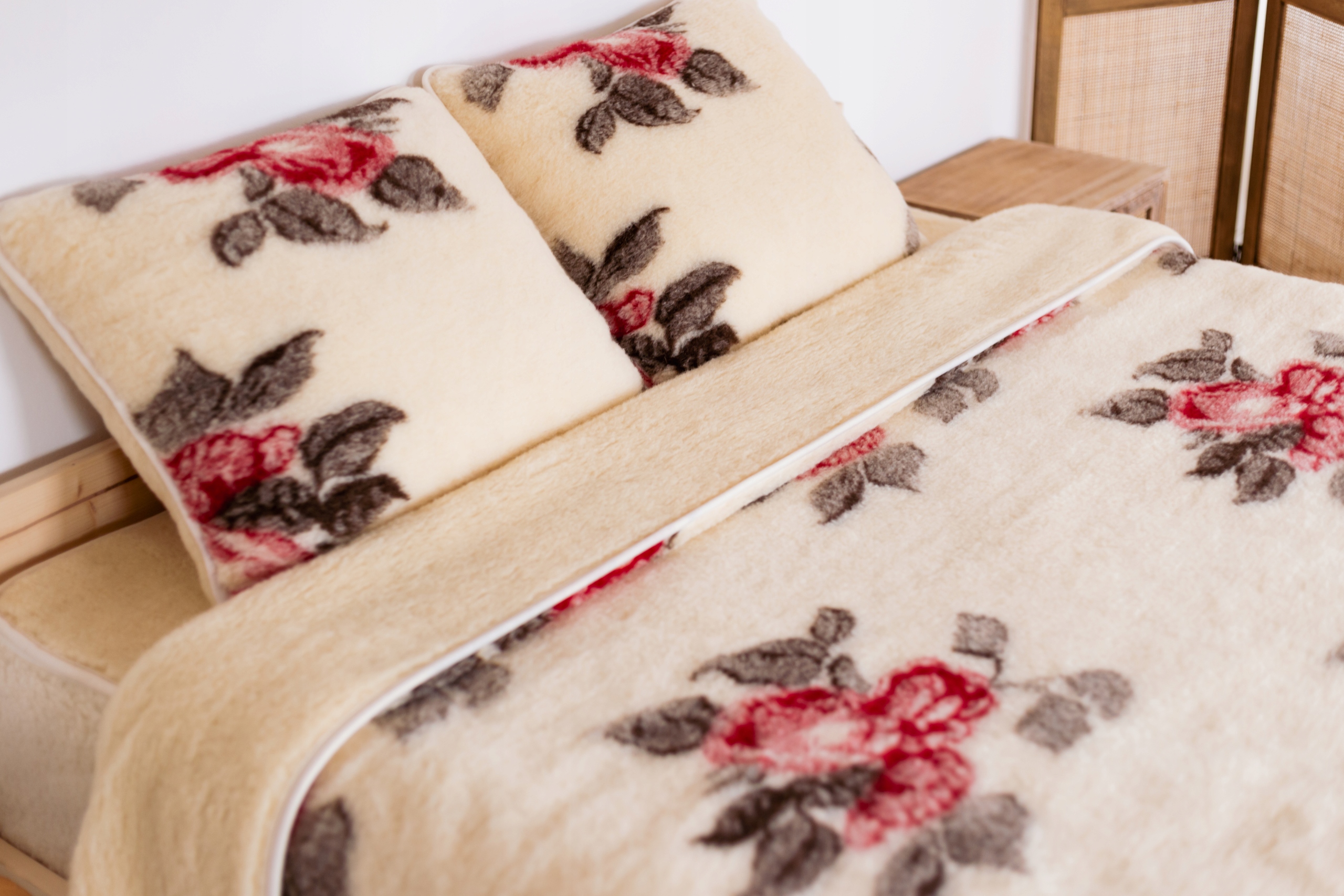 Vlněná deka Rosso 160X200 100% Merynos Kampol Originální licence Woolmark