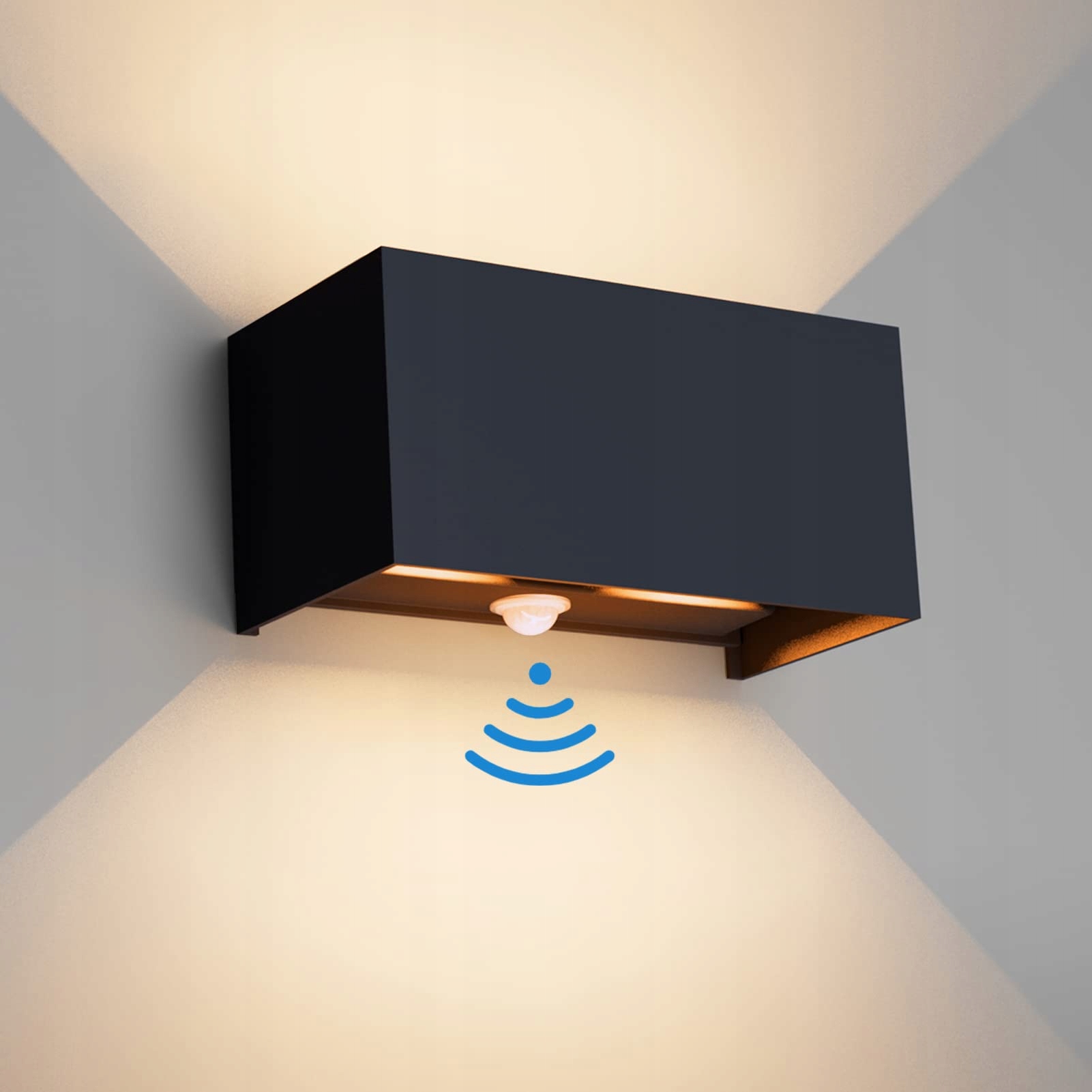 KLIGHTEN Lampa Zewnętrzna 24W z Czujnikiem Ruchu IP65 3000K Ciepła Biała