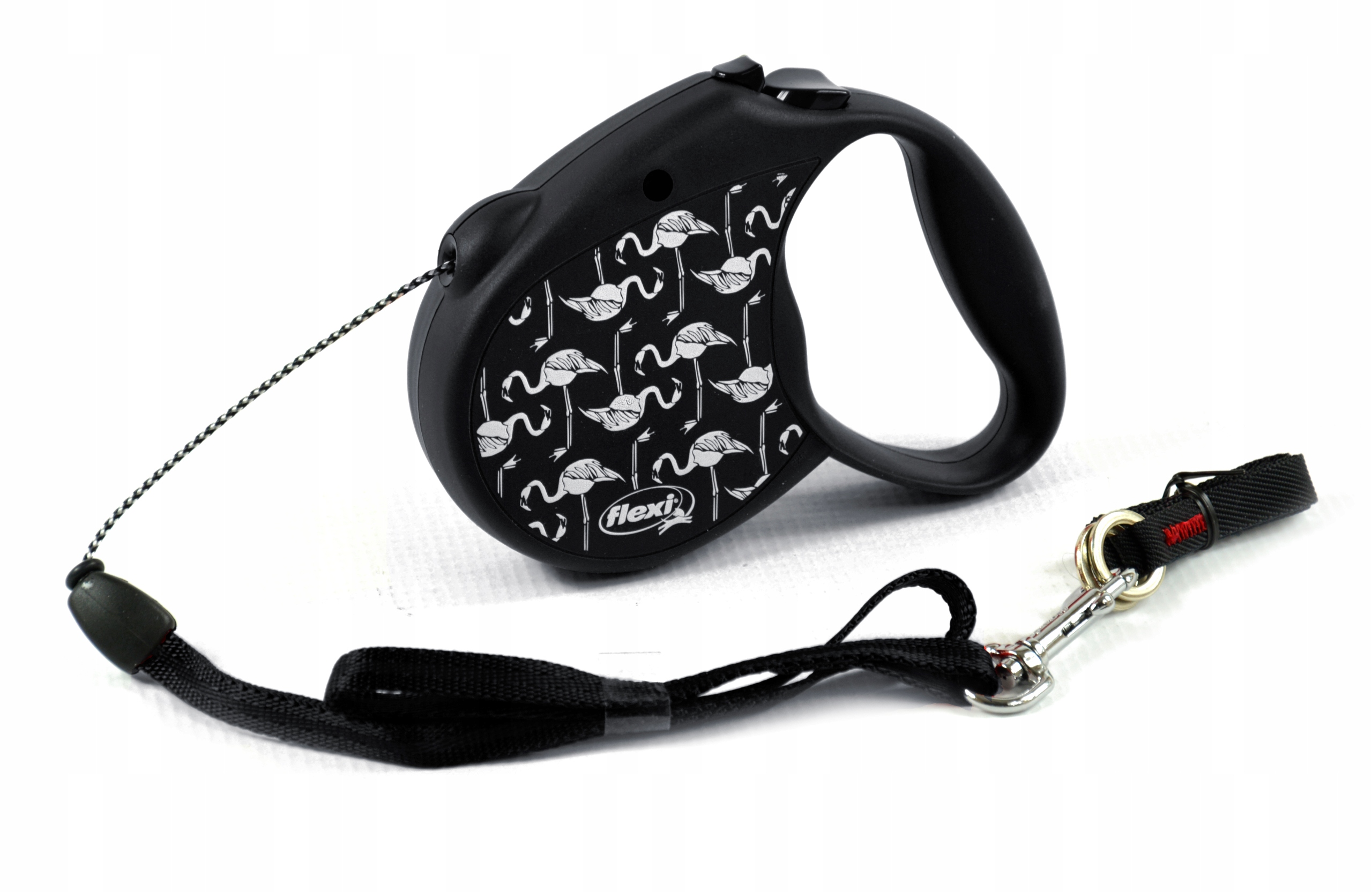Flexi Smycz Standard Flamingo M 5m Linka 20kg Czarna automatyczna