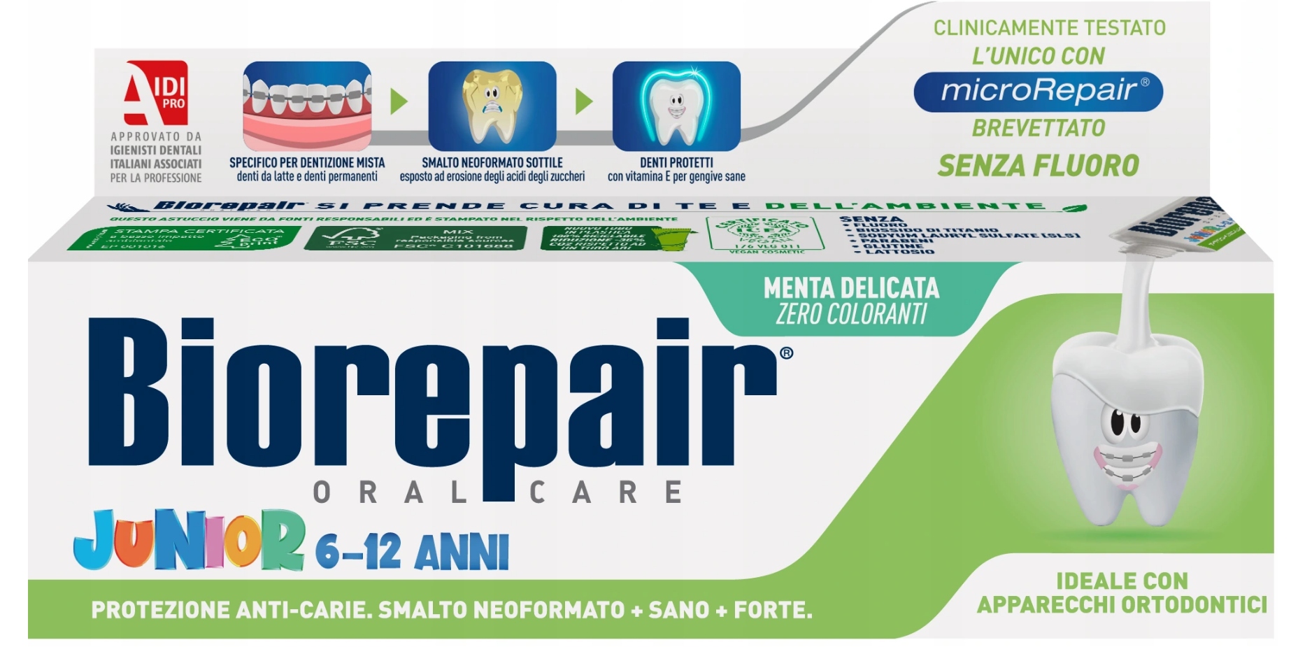 

BioRepair Junior 6-12 lat mięta 75ml bez fluoru