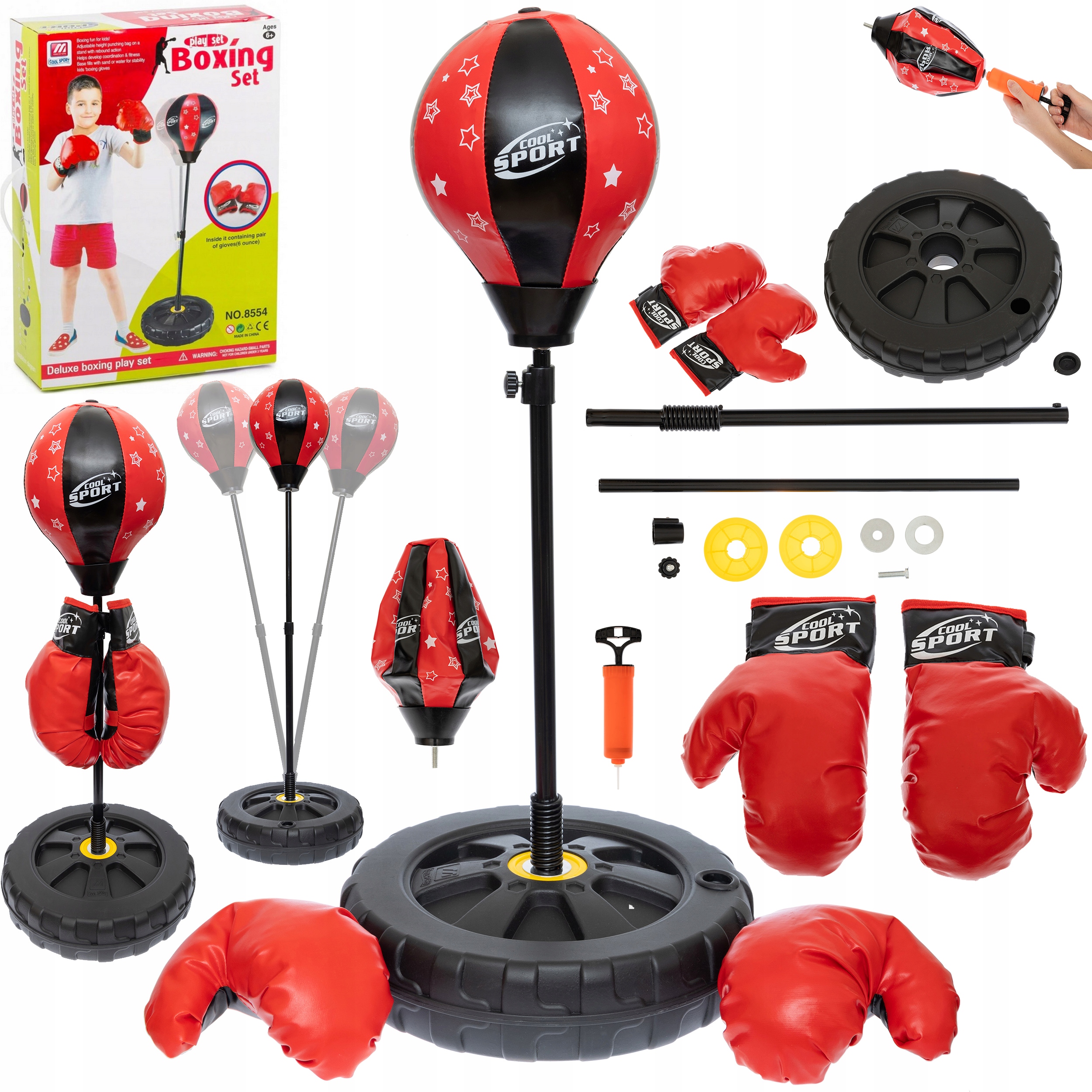 ZESTAW BOKSERSKI DLA DZIECI RĘKAWICE GRUSZKA BOKS