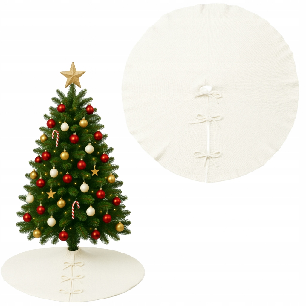 Vánoční Podložka Koberec Koberec Pod Vánoční Stromek Bílý Velký Kulatý Na Dárky