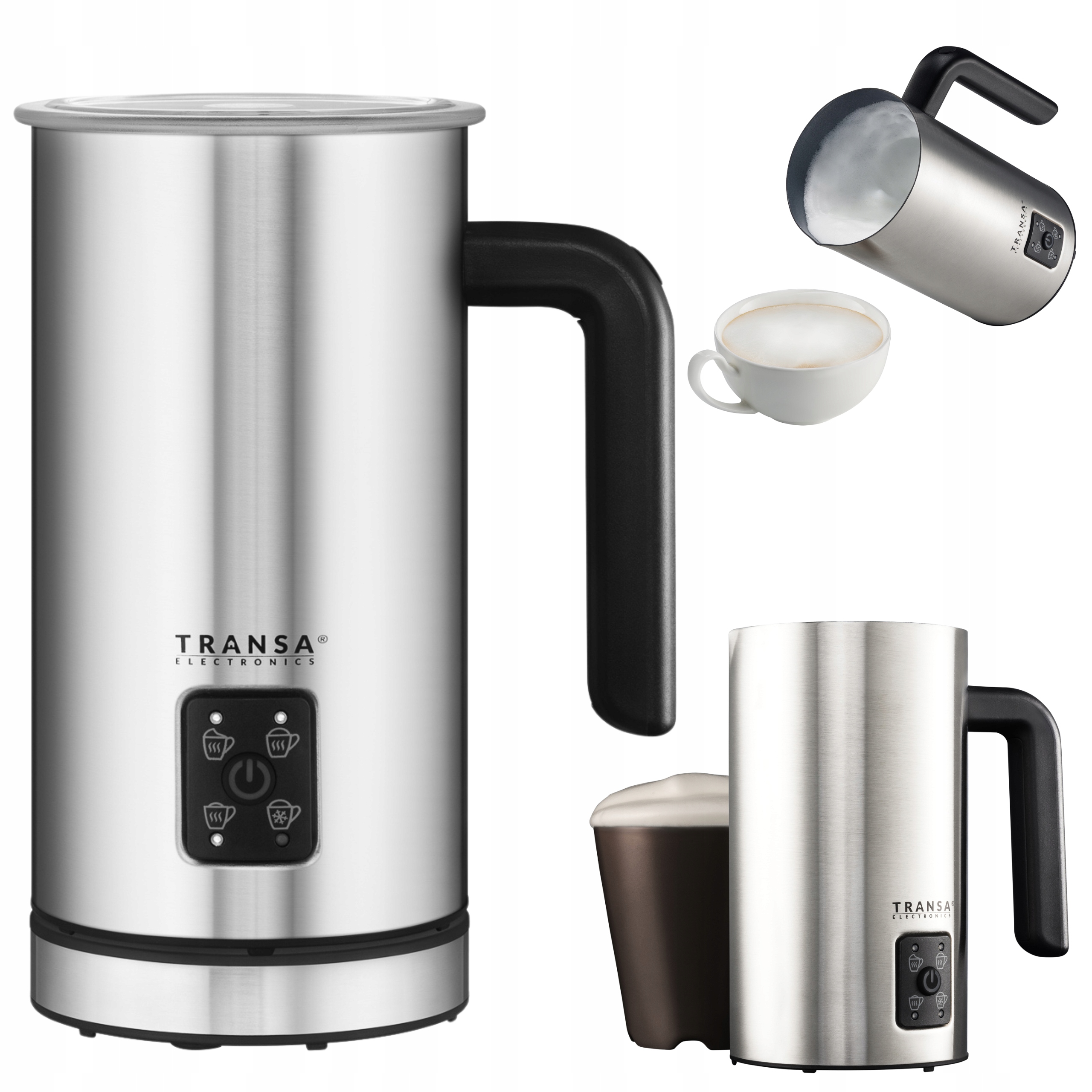 Spieniacz do mleka z Podgrzewaczem 2 Mieszadełka 4 Tryby Spieniania 500W