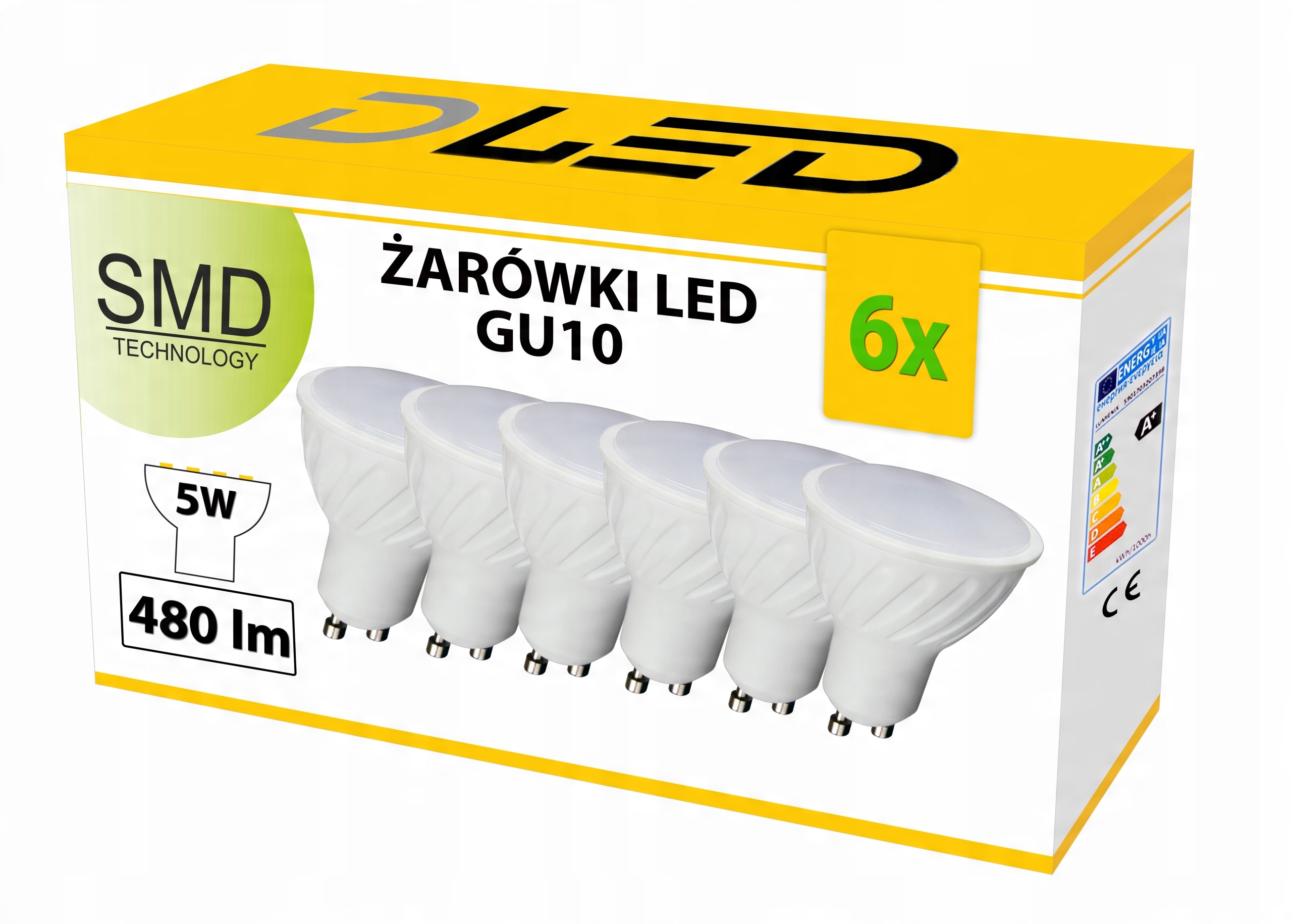 

6x Żarówka Led GU10 550lm 5W CCD Neutralna