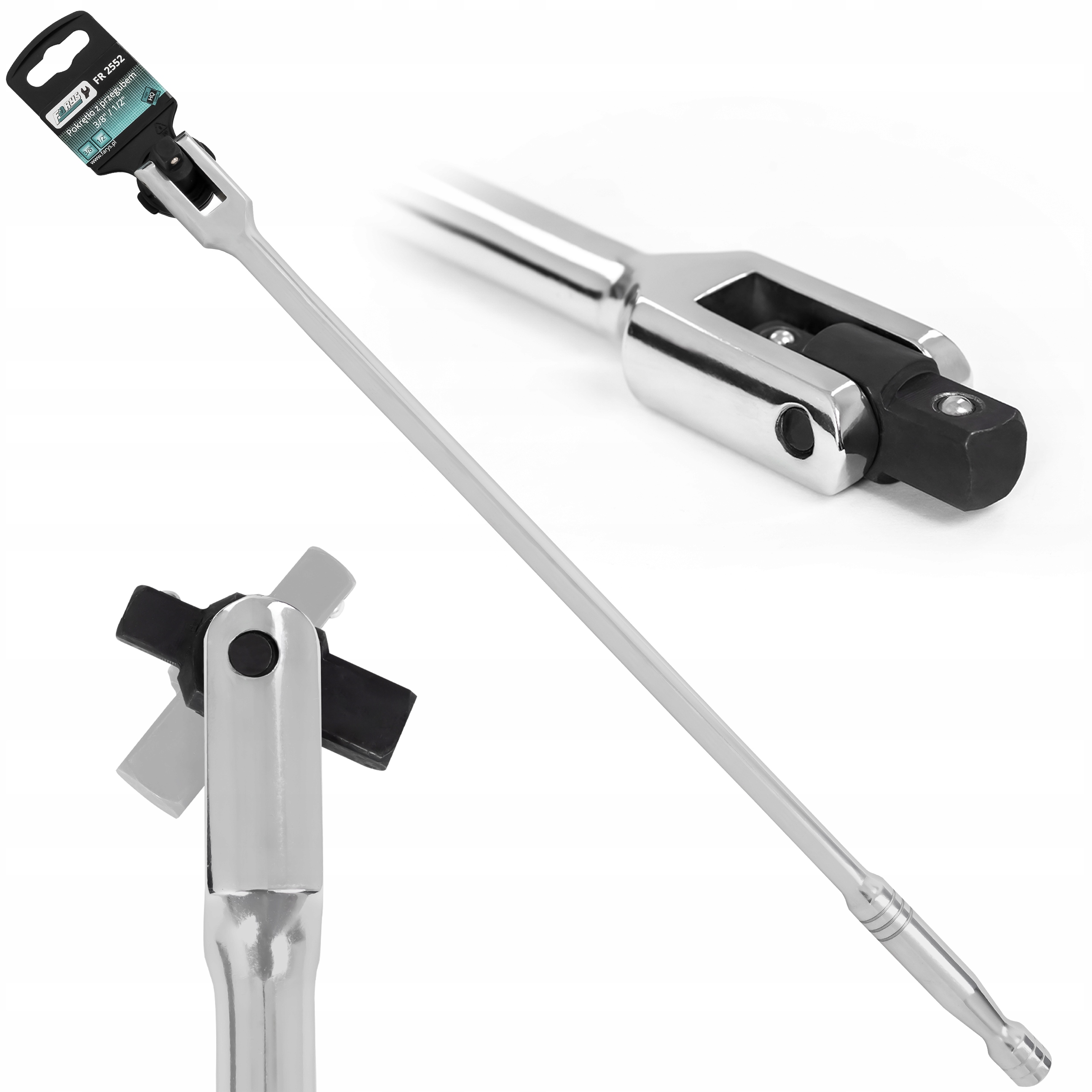 Pokrętło do nasadek długie 62 cm dwustronne 1/2" i 3/8"