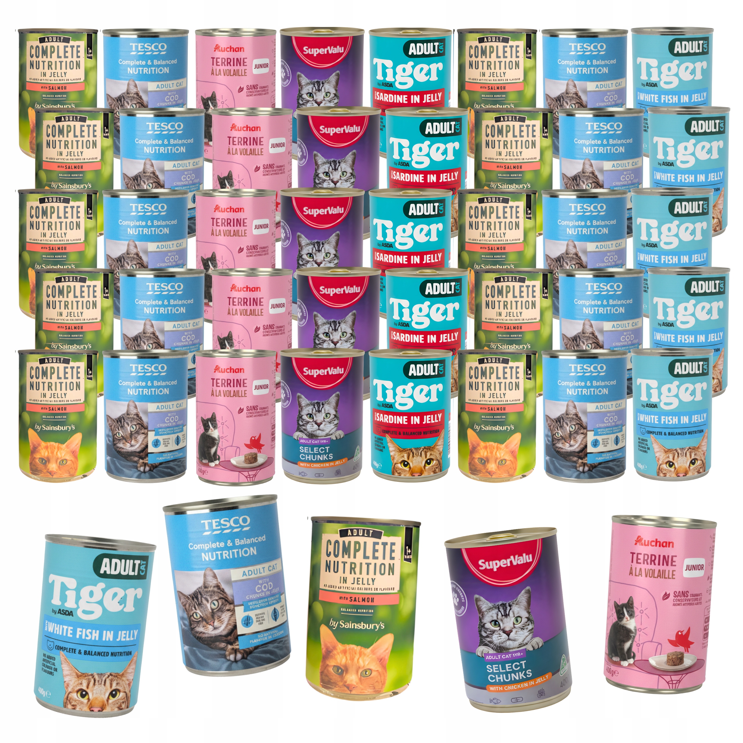 Krmivo Vlhké pro kočky mix chutí 40 ks x 400 g Plechovka Kompletní balíček