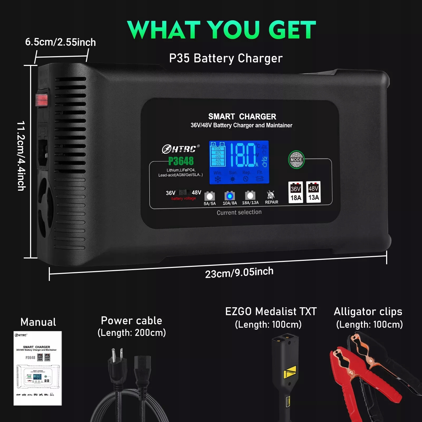 PROSTOWNIK DO AKUMULATORA AUTOMATYCZNY SMART ŁADOWARKA 36V 18A / 48V 13A Model RML-P3648