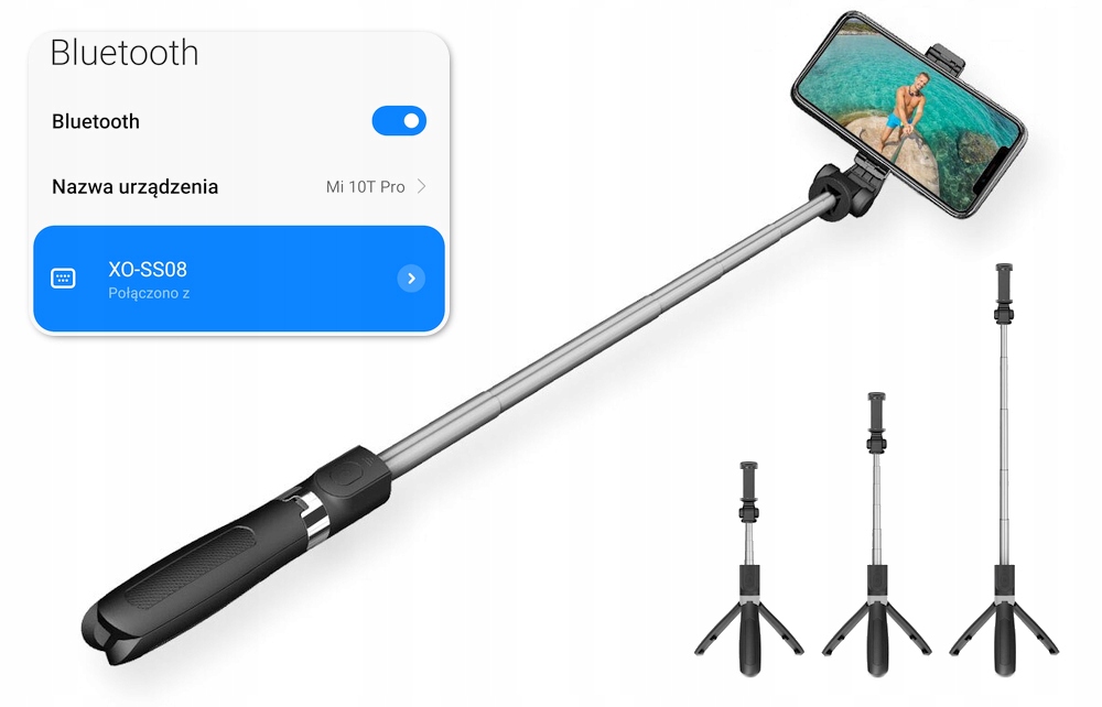 Kijek wysiegnik selfie bluetooth z pilotem do Realme X2 Pro Marka XO