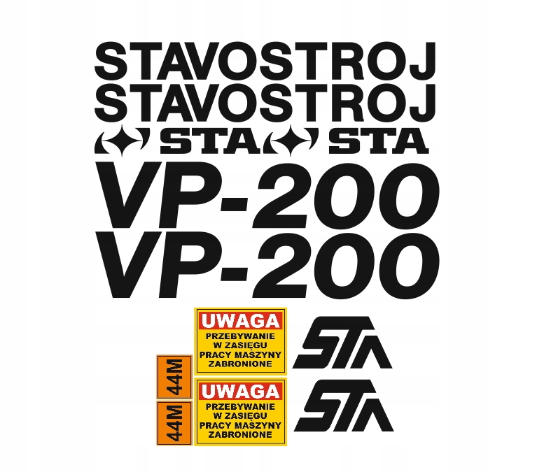Samolepky s nálepkou Stavostroj Sta VP-200