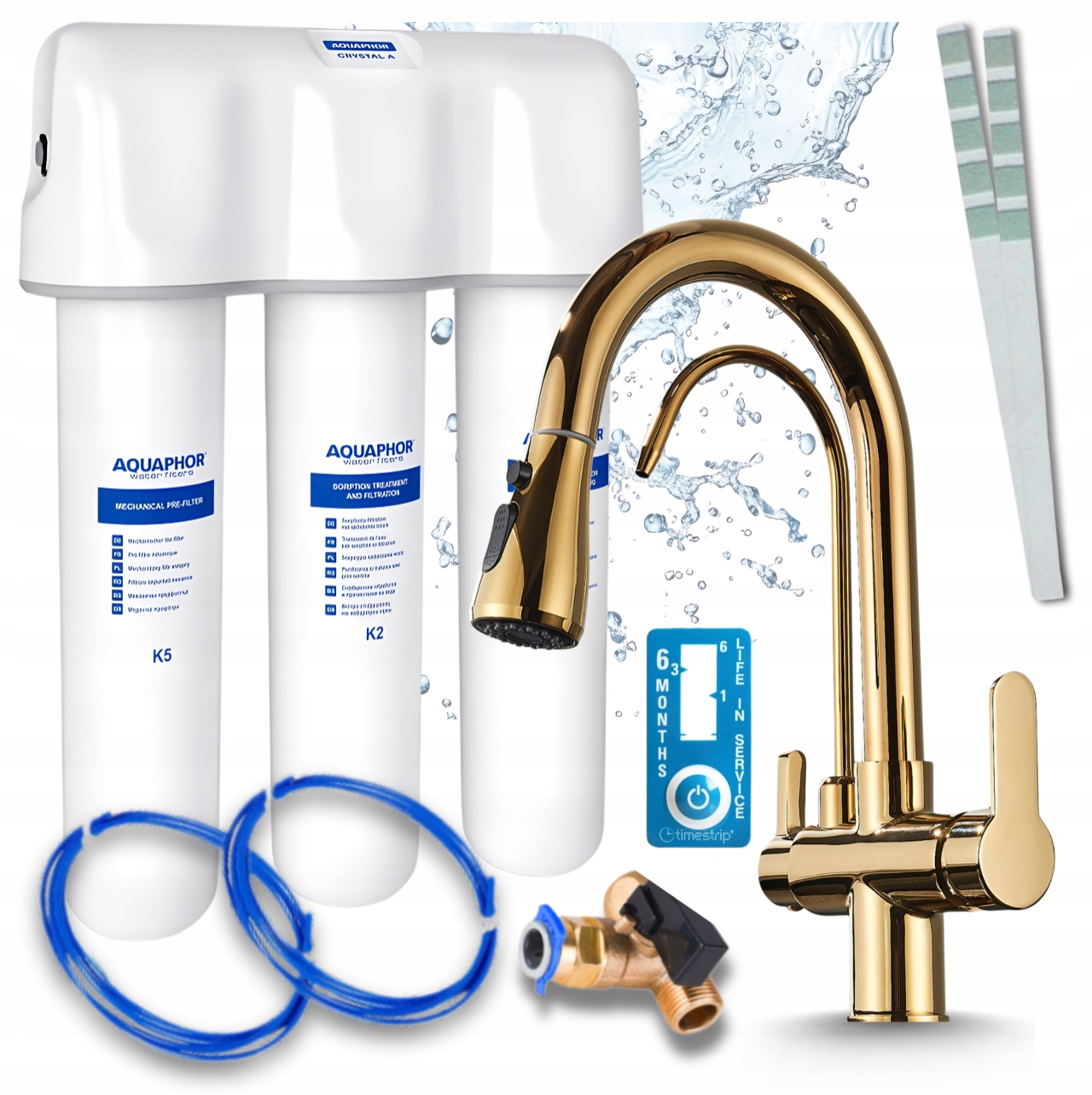 Poddřezový Filtr Aquaphor Křišťál A Třícestná Baterie Do Zlaté Kuchyně