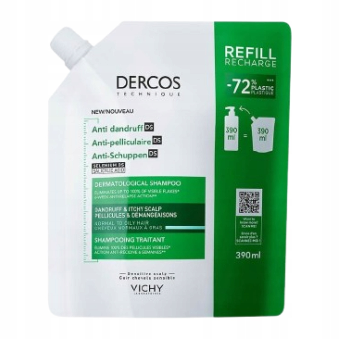 Szampon przeciwłupieżowy Vichy Dercos do włosów tłustych Refill 390ml