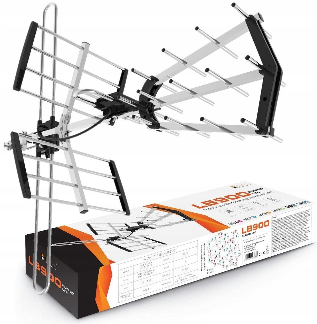

Antena Tv DVB-T2 Kierunkowa Combo MUX8 4K Lte Hd