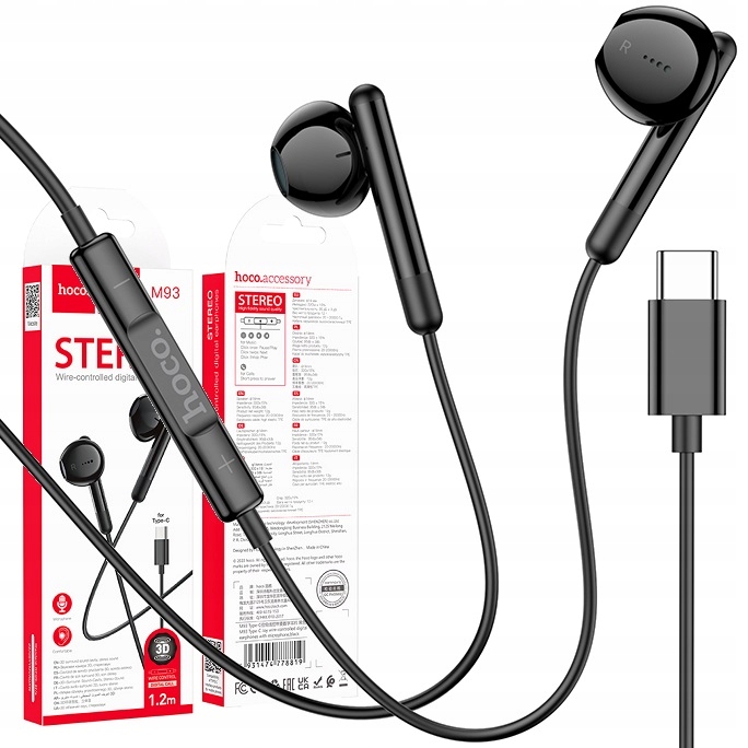 Słuchawki Usb Typ Typu C Usb-c Type-c Cyfrowe Douszne Kablowe Przewodowe