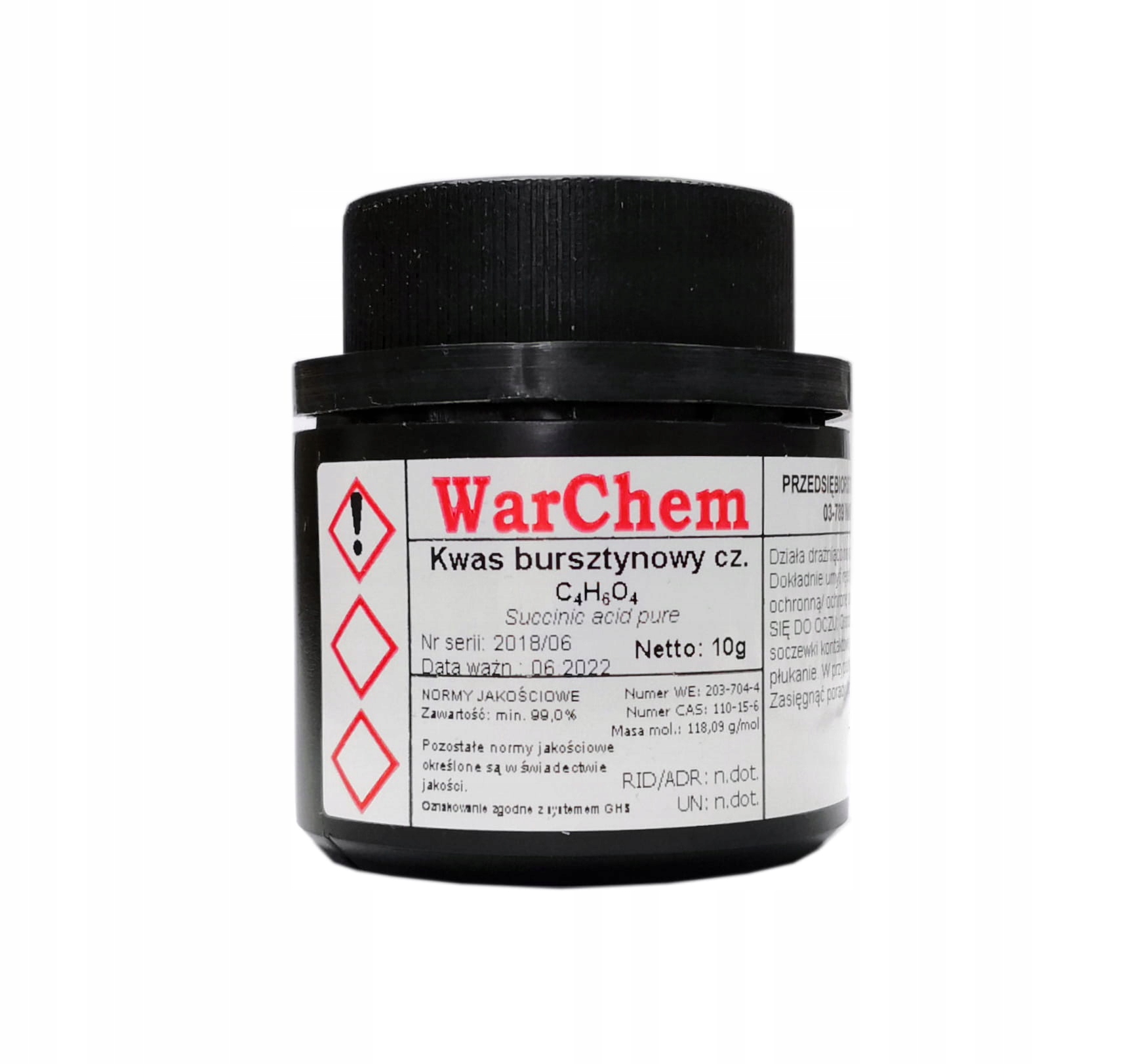 

Kwas Bursztynowy czysty 10g Warchem