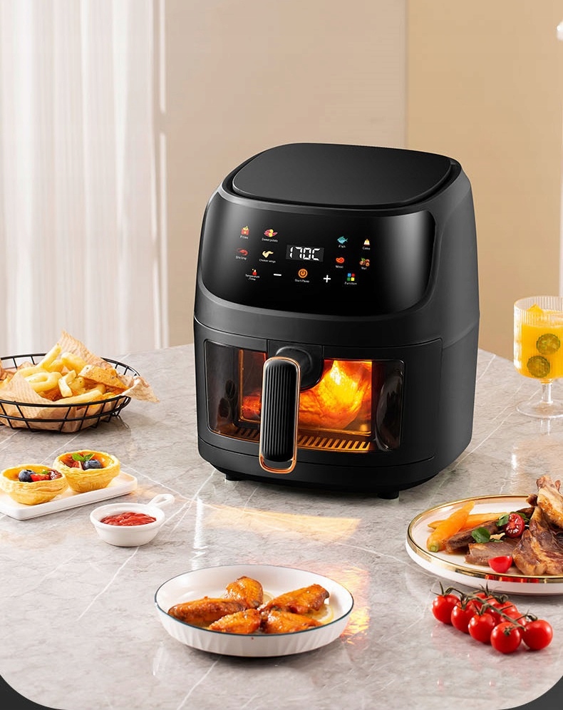 FRYTKOWNICA BEZTŁUSZCZOWA AIR FRYER LINBOX CZARNA Pojemność misy 5 l