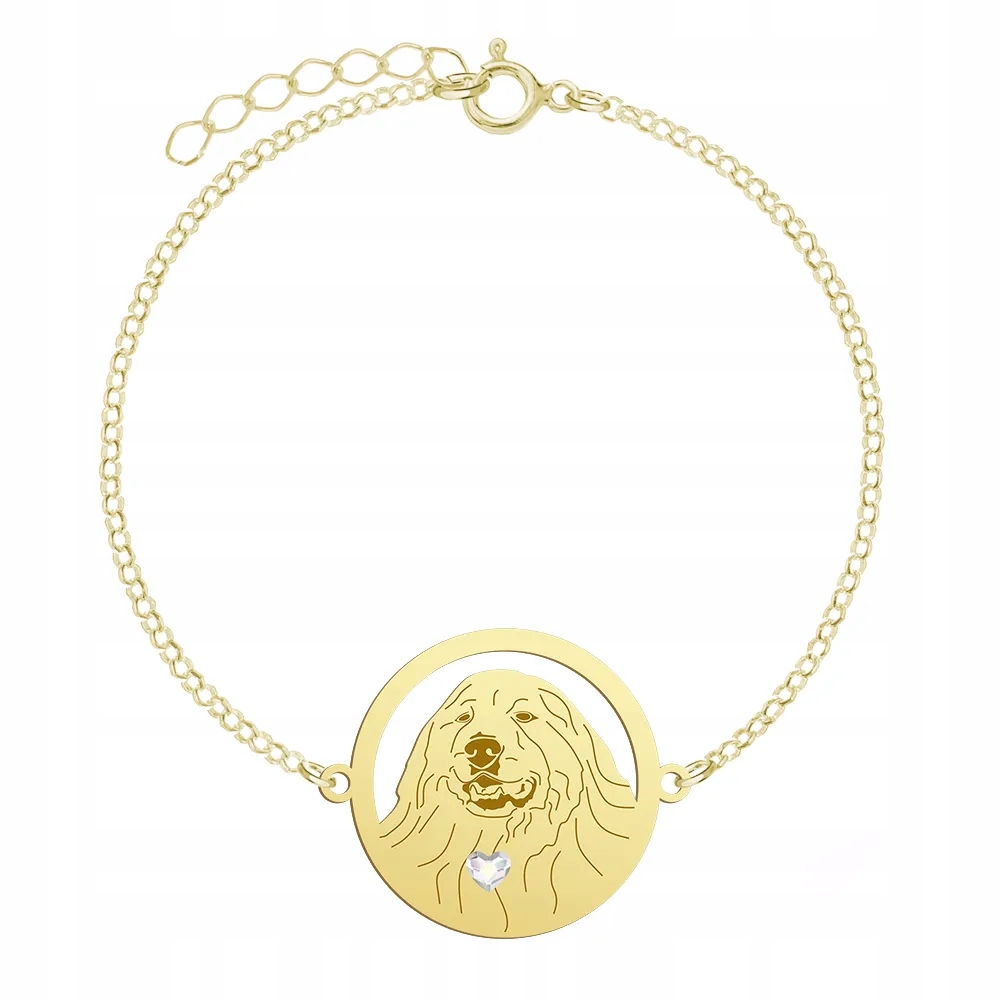 Zlatý náramek s Pyrenejským horským psem 925 Šperky Žena Gravírování