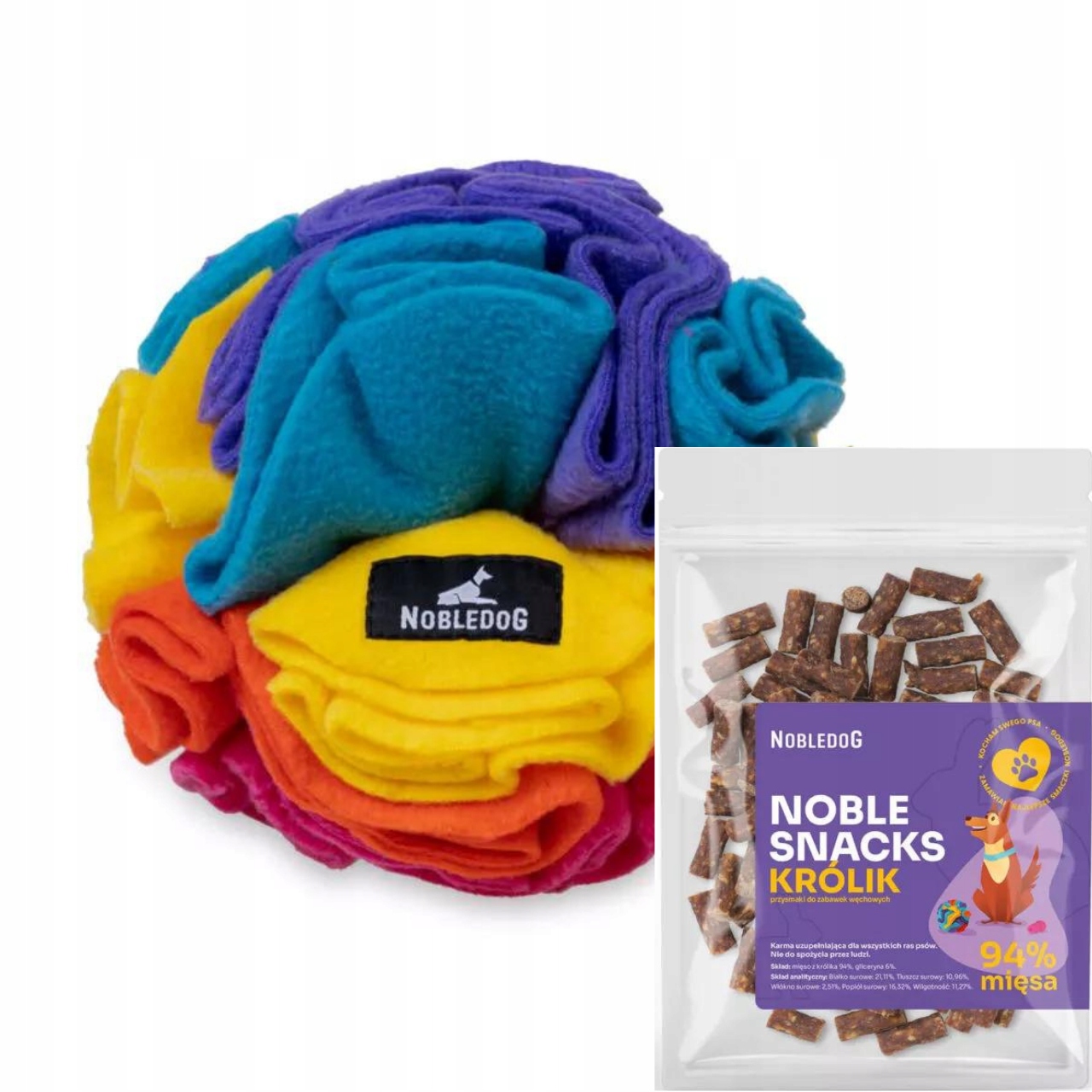 Levně Barevná čichová koule Pro Psa Pamlsky Noble Snacks Králík 100g